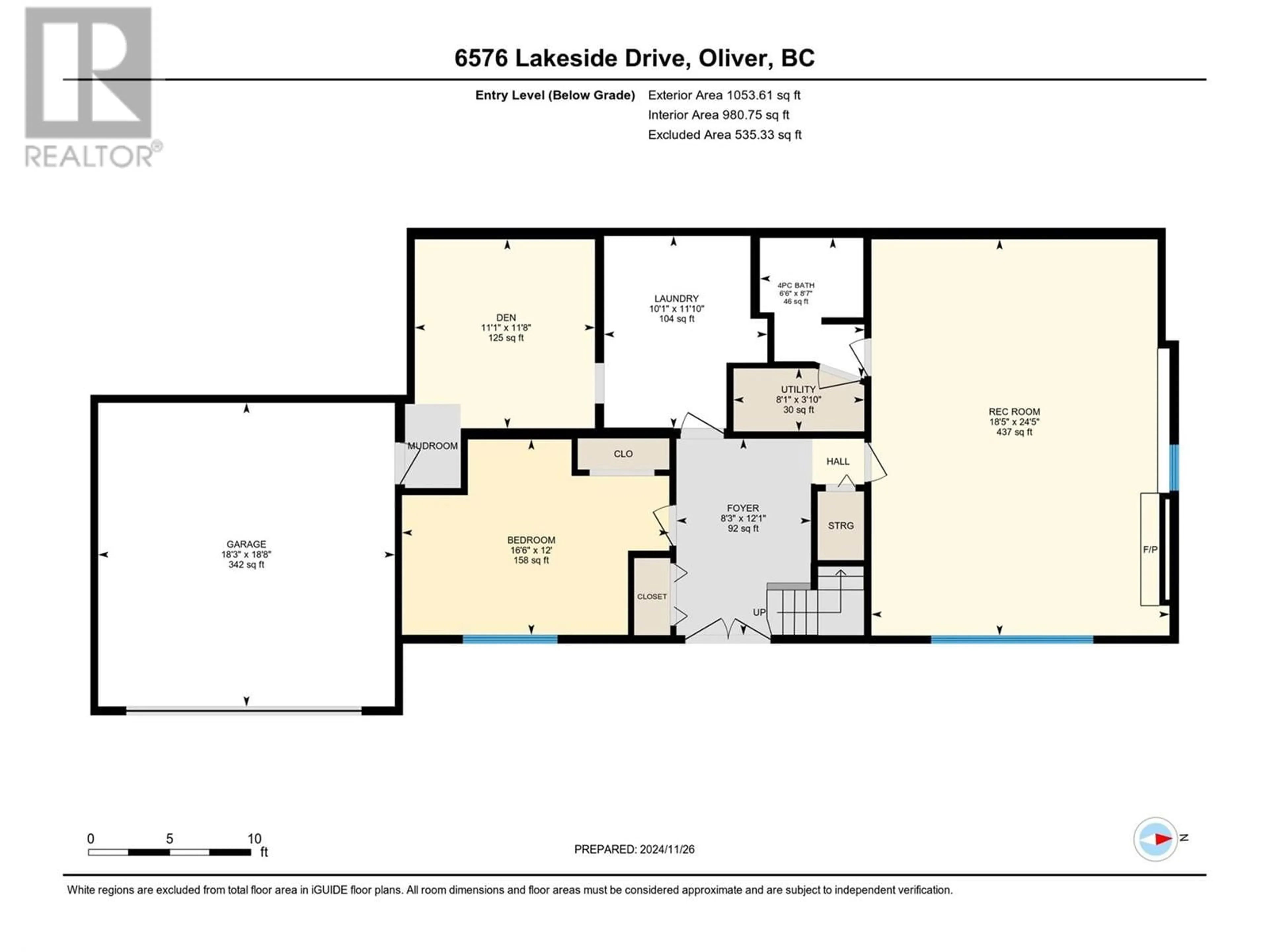 Floor plan for 6576 LAKESIDE Drive, Oliver British Columbia V0H1T4