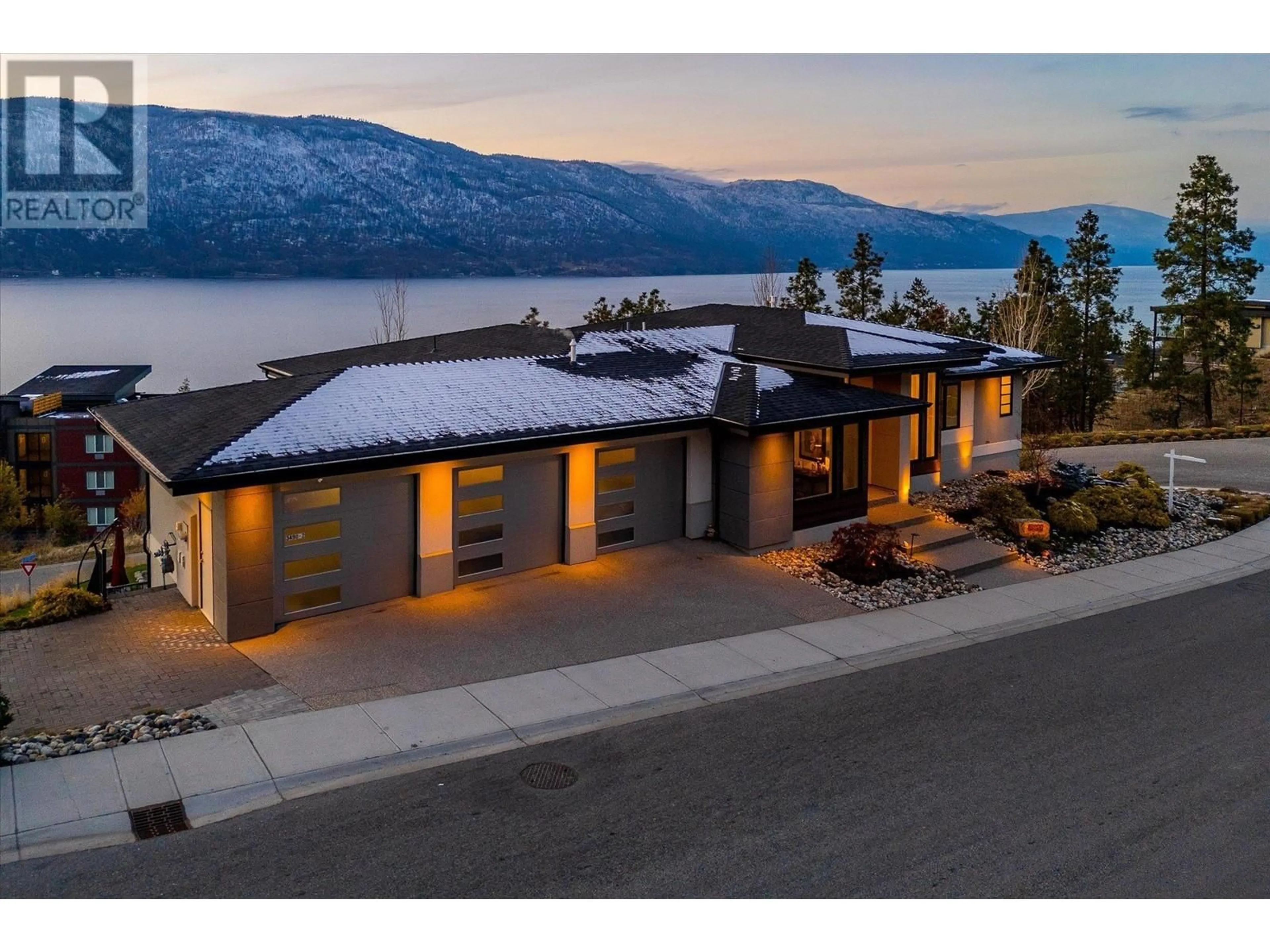 A pic from outside/outdoor area/front of a property/back of a property/a pic from drone, water/lake/river/ocean view for 3490 SHAYLER ROAD, Kelowna British Columbia V1V3G1