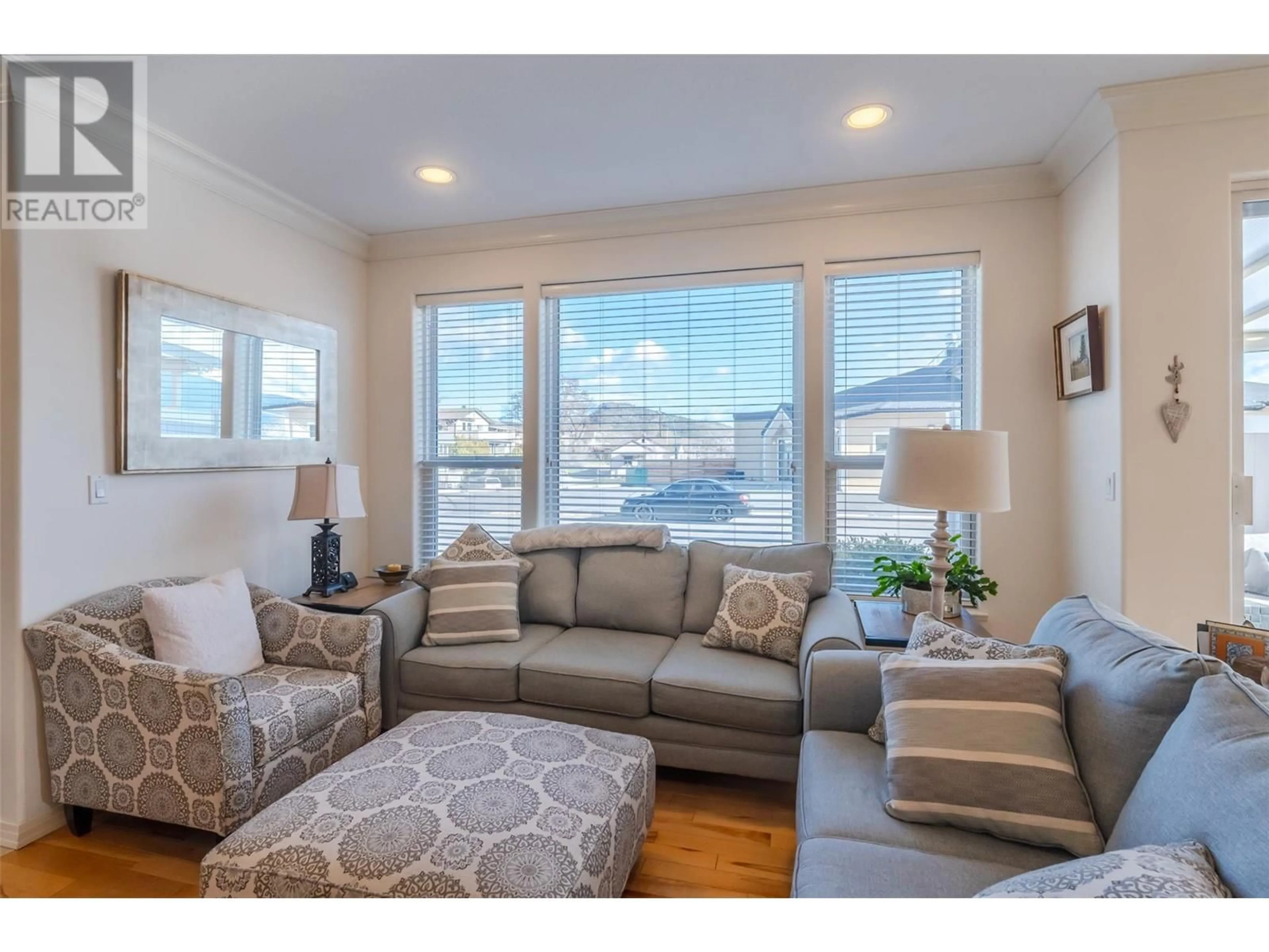 Living room, wood floors for 10505 Elliott St Unit# 1, Summerland British Columbia V0H1Z2