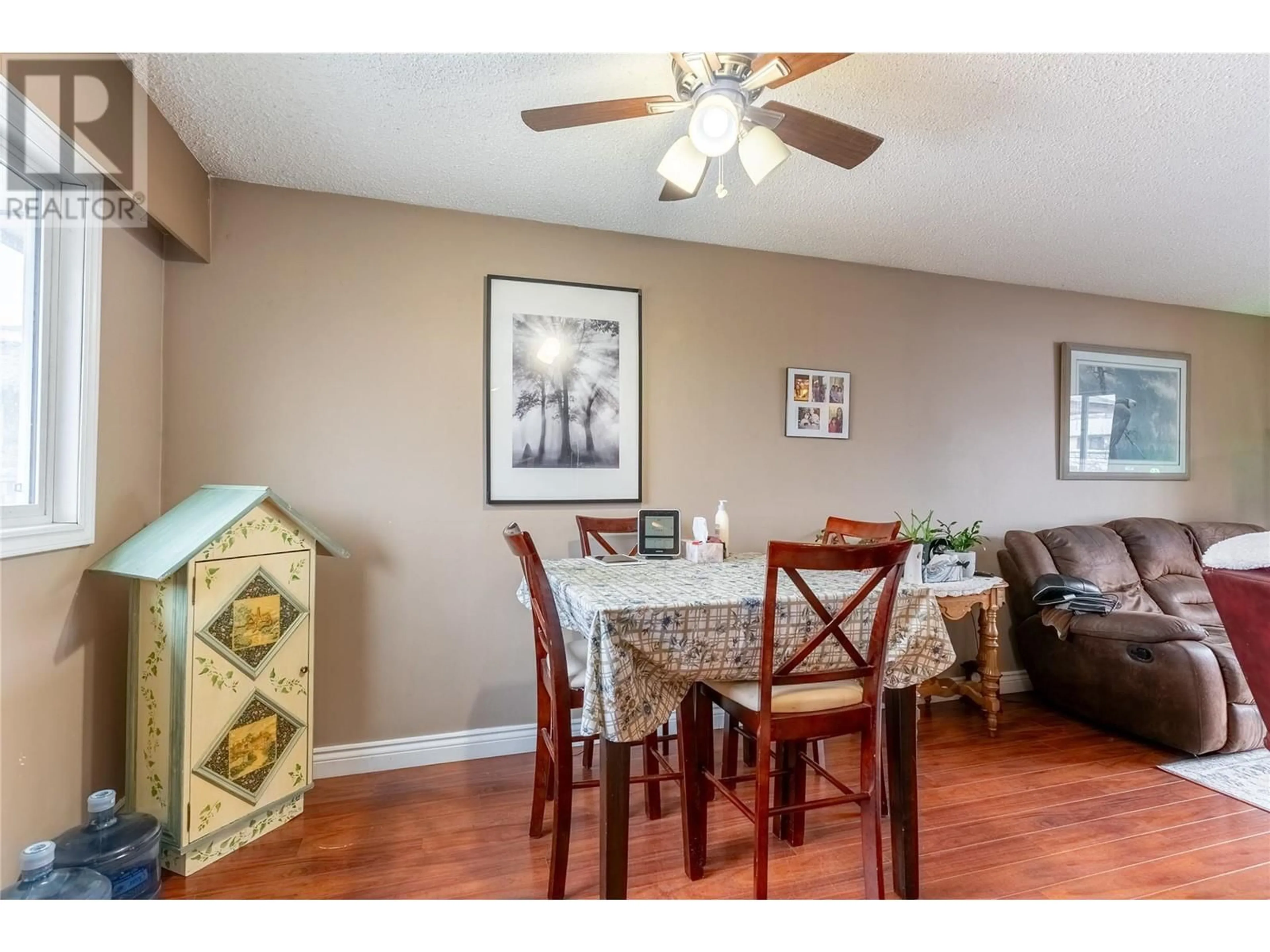 Dining room, wood floors, cottage for 1105 Maclean Crescent, Cache Creek British Columbia V0K1H0