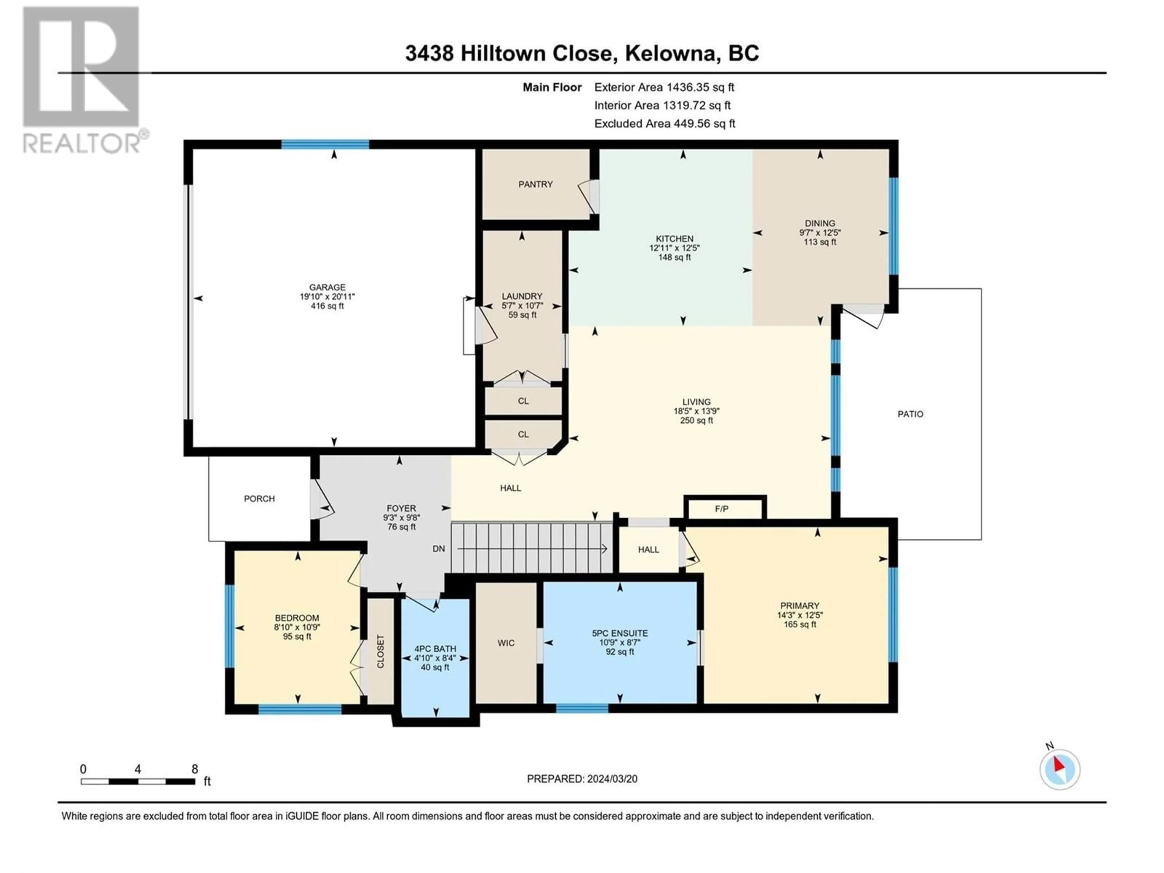 Floor plan for 3438 Hilltown Close, Kelowna British Columbia V1V0C6