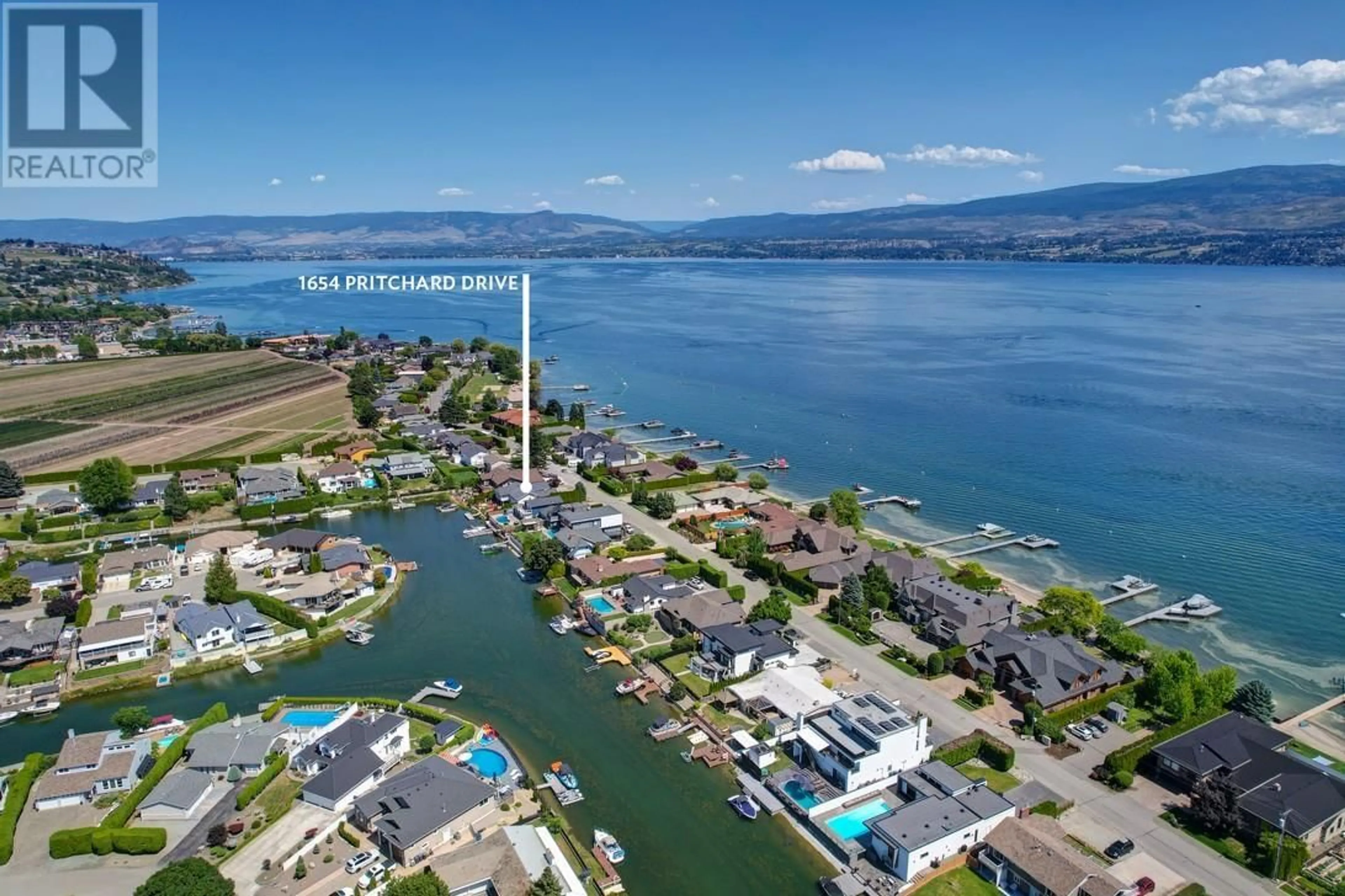 A pic from outside/outdoor area/front of a property/back of a property/a pic from drone, water/lake/river/ocean view for 1654 PRITCHARD DRIVE, West Kelowna British Columbia V4T1X3