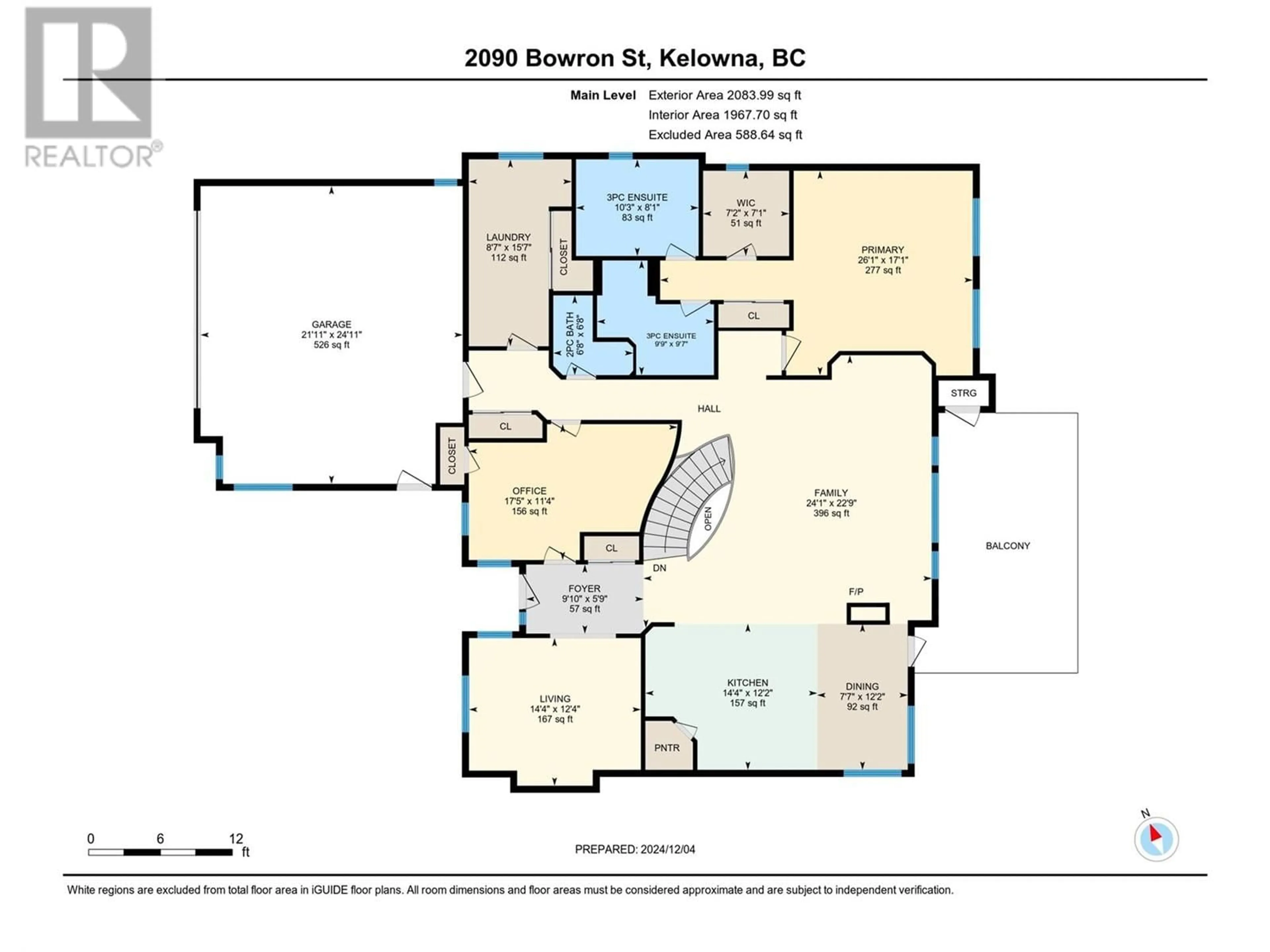 Floor plan for 2090 Bowron Street, Kelowna British Columbia V1V2P2