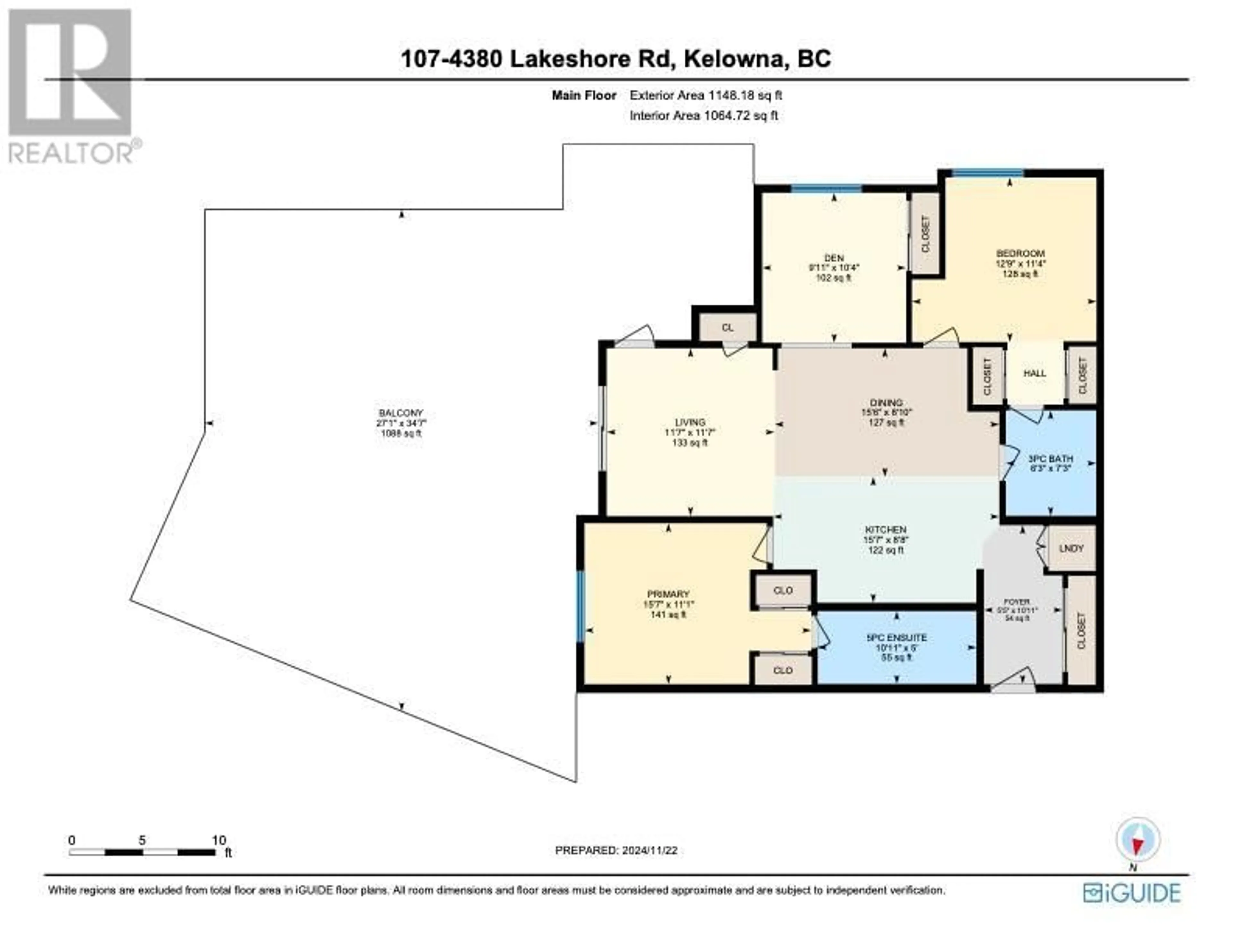 Floor plan for 4380 Lakeshore Road Unit# 107, Kelowna British Columbia V1W5N3