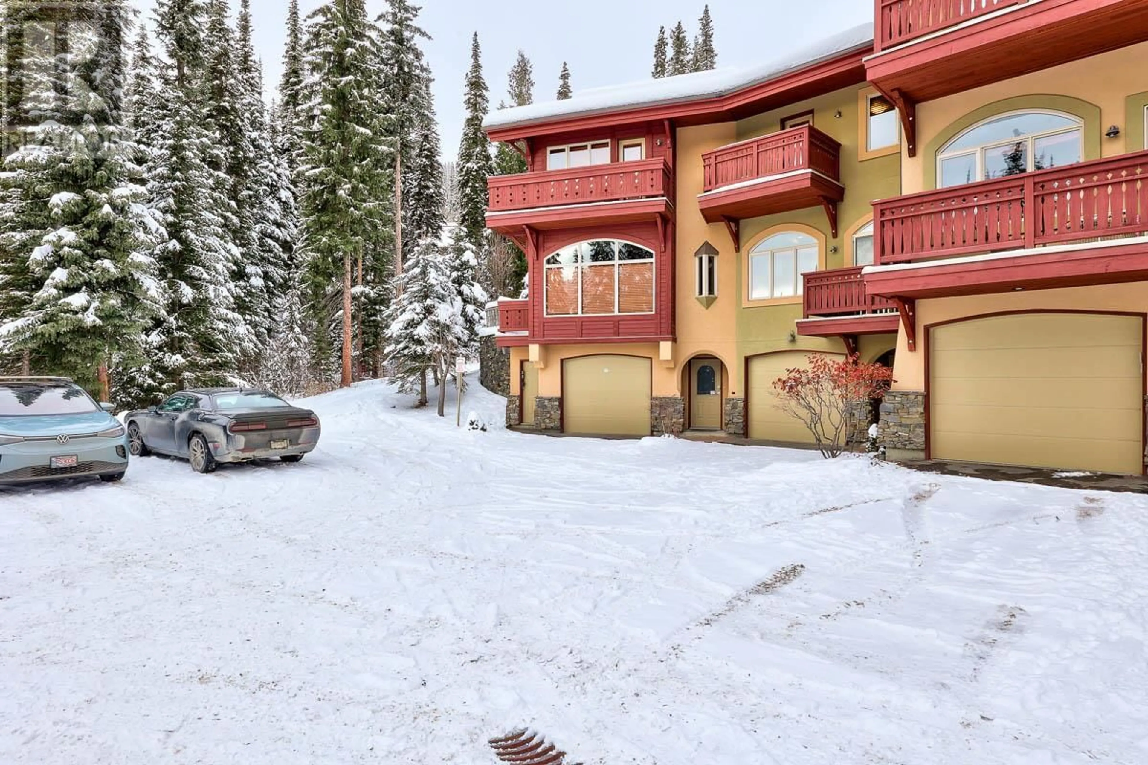 A pic from exterior of the house or condo, the street view for 4030 Sundance Drive Unit# 2, Sun Peaks British Columbia V0E5N0