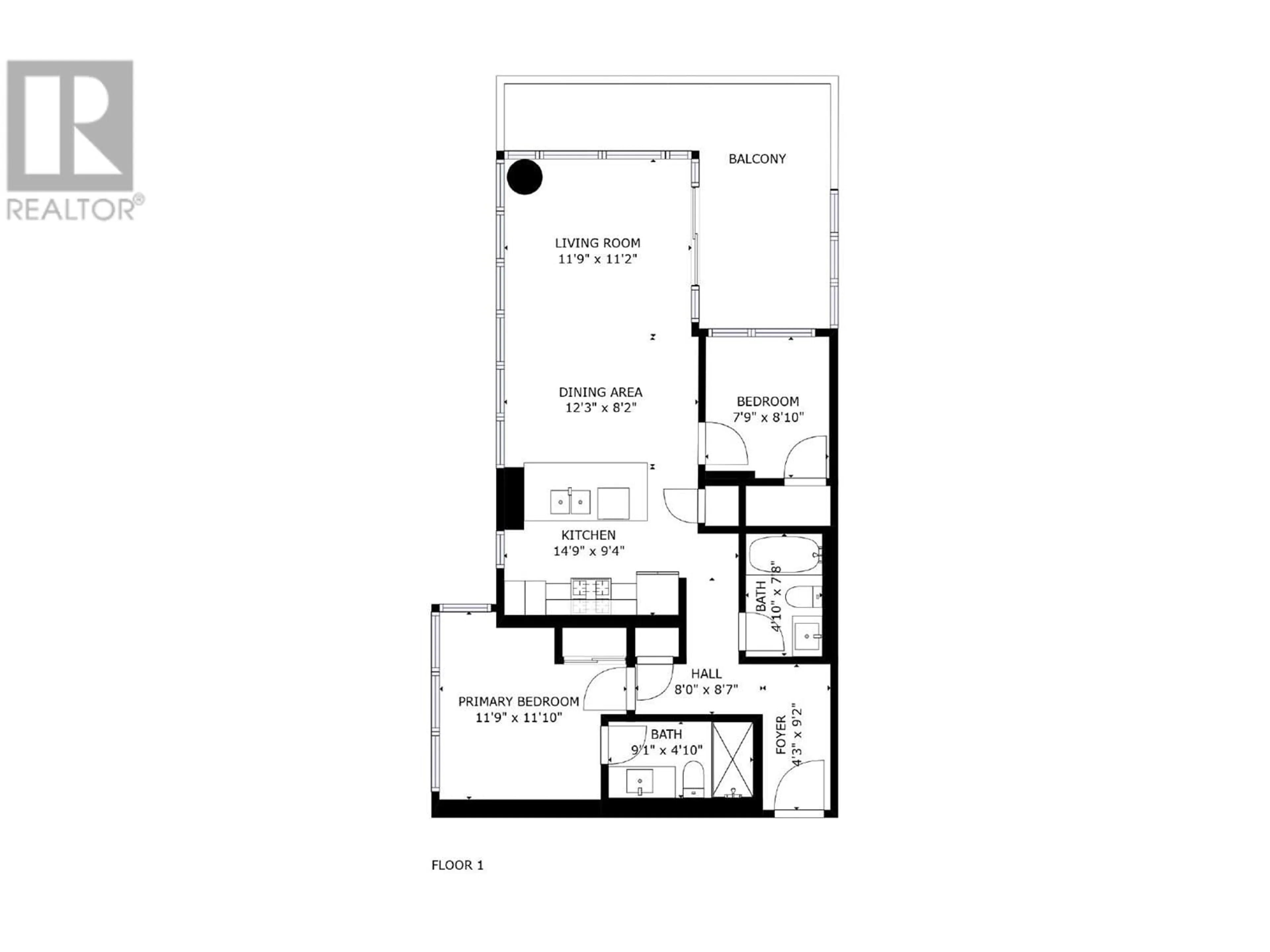 Floor plan for 1181 Sunset Drive Unit# 1002, Kelowna British Columbia V1Y0J5