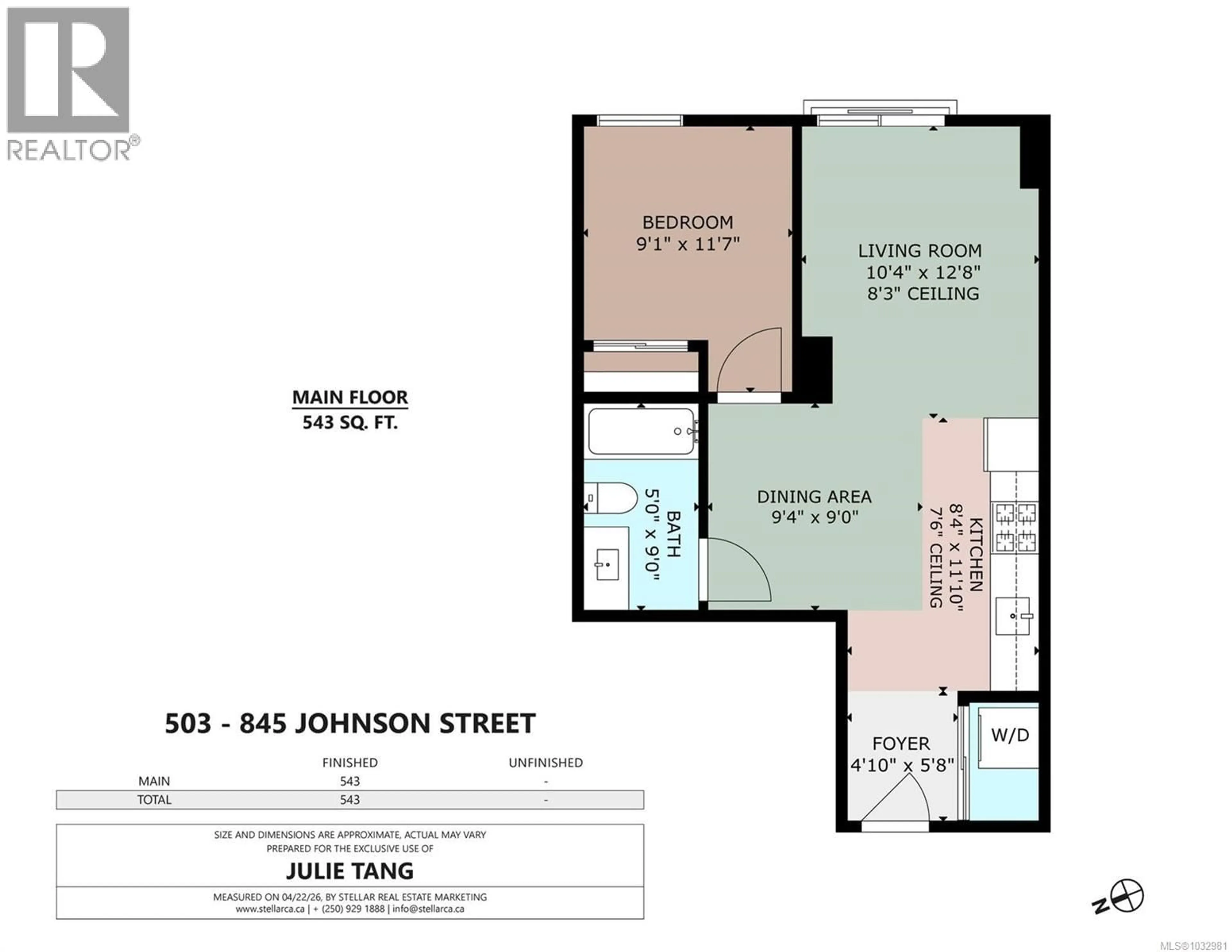 Floor plan for 503 - 845 JOHNSON STREET, Victoria British Columbia V8W0G3