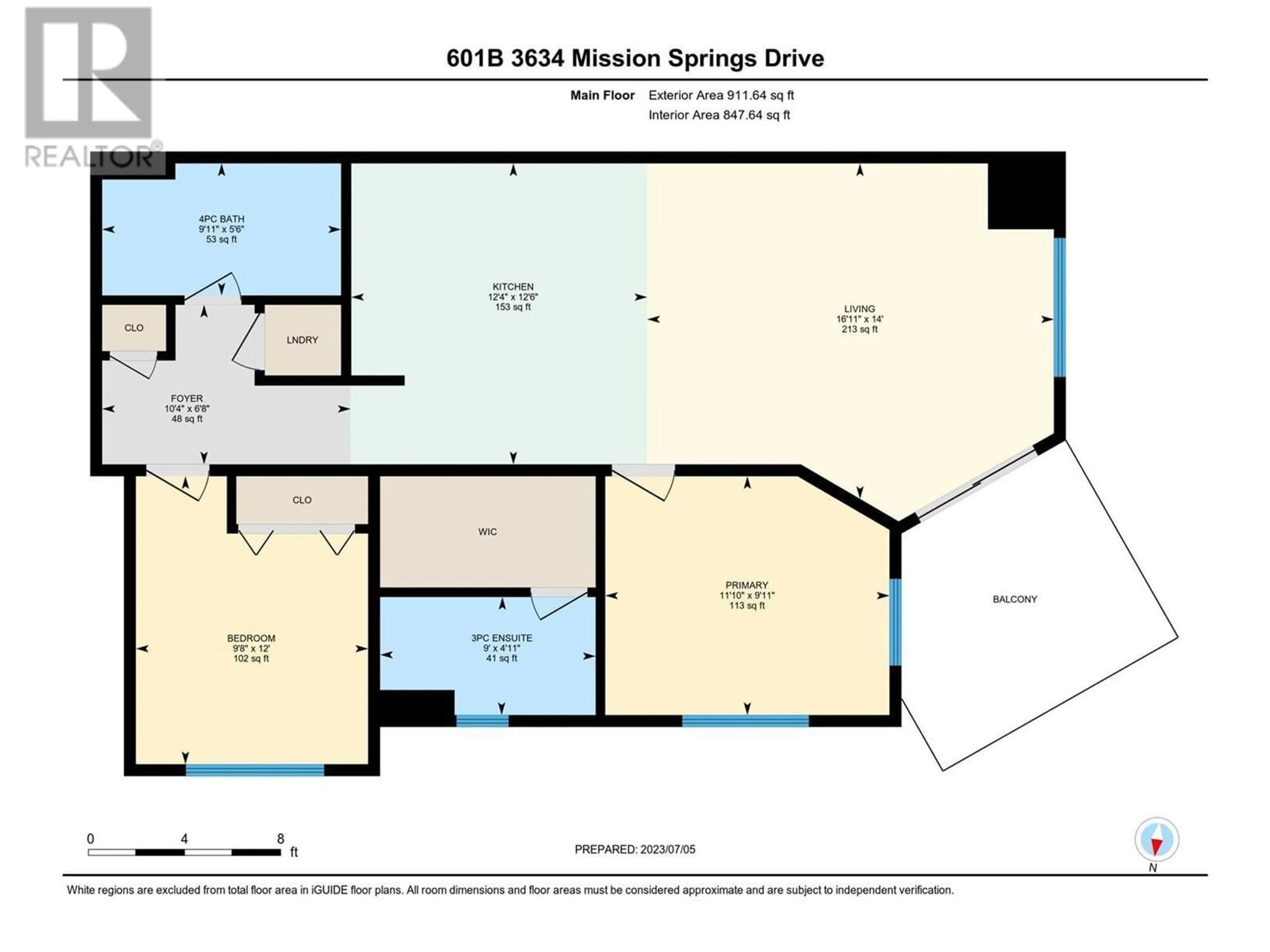 Floor plan for 601B - 3634 MISSION SPRINGS DRIVE, Kelowna British Columbia V1W0C9