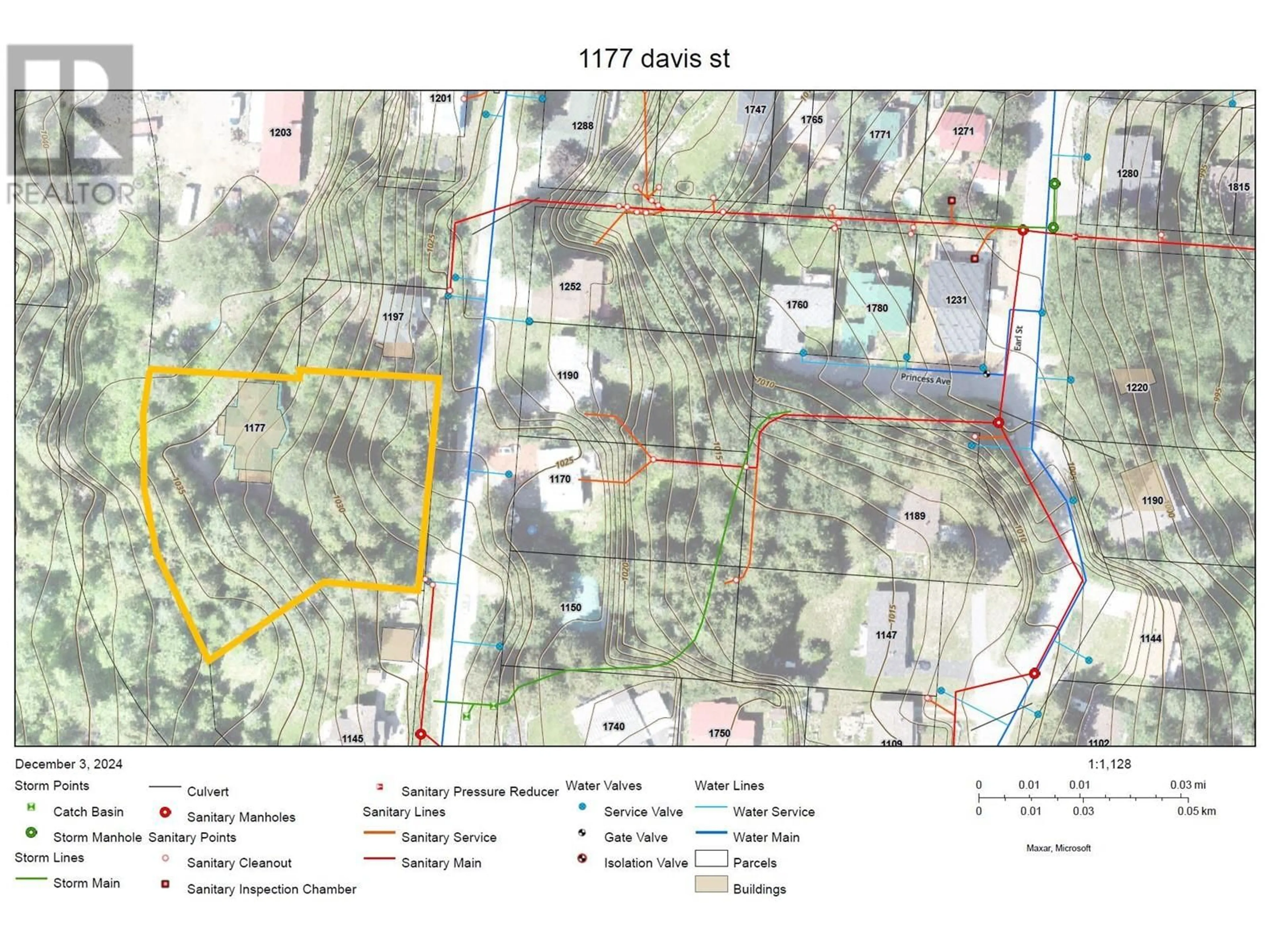 Picture of a map for 1177 DAVIS Street, Rossland British Columbia V0G1Y0