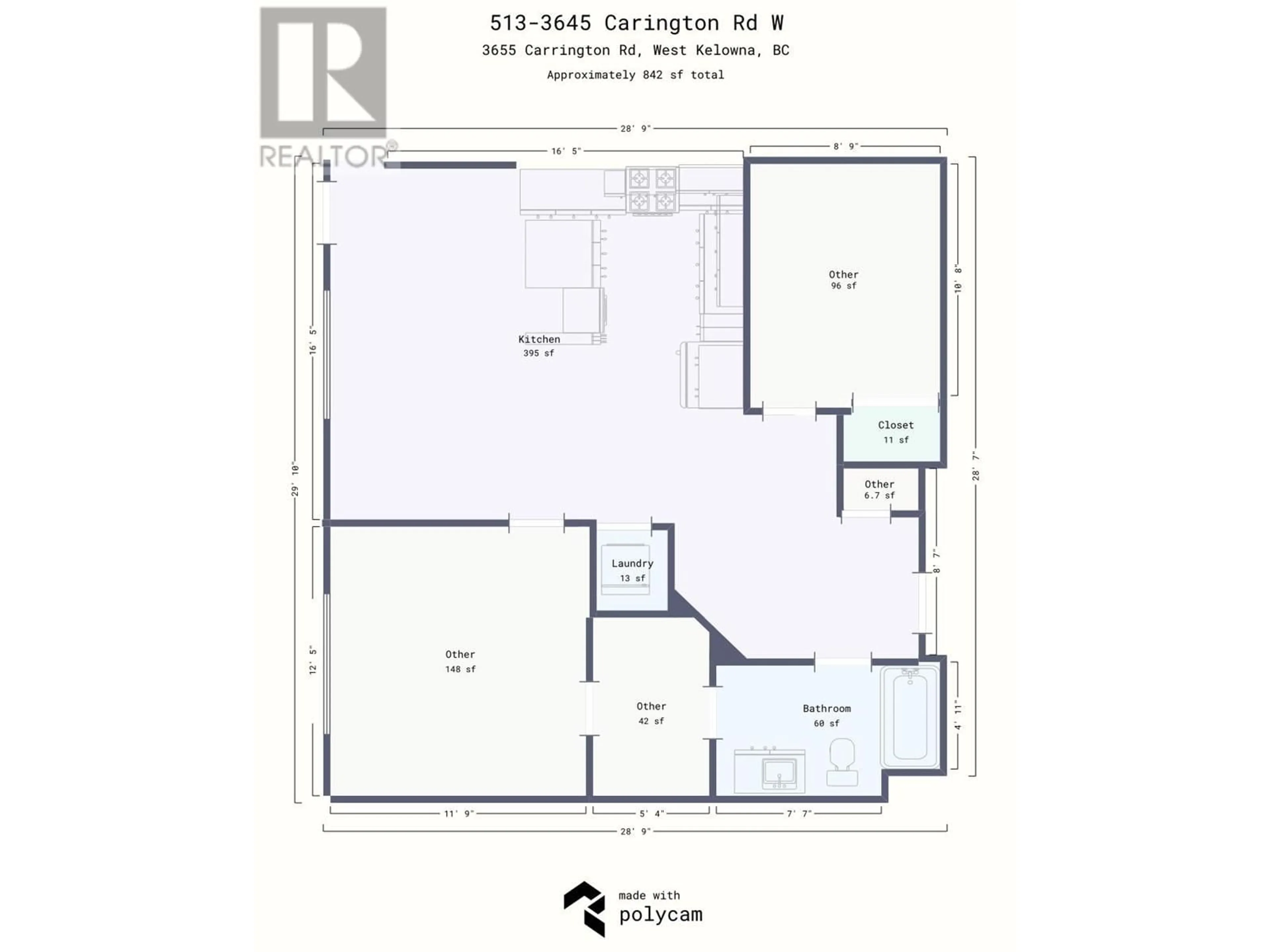 Floor plan for 3645 Carrington Road Unit# 513, West Kelowna British Columbia V4T2C2