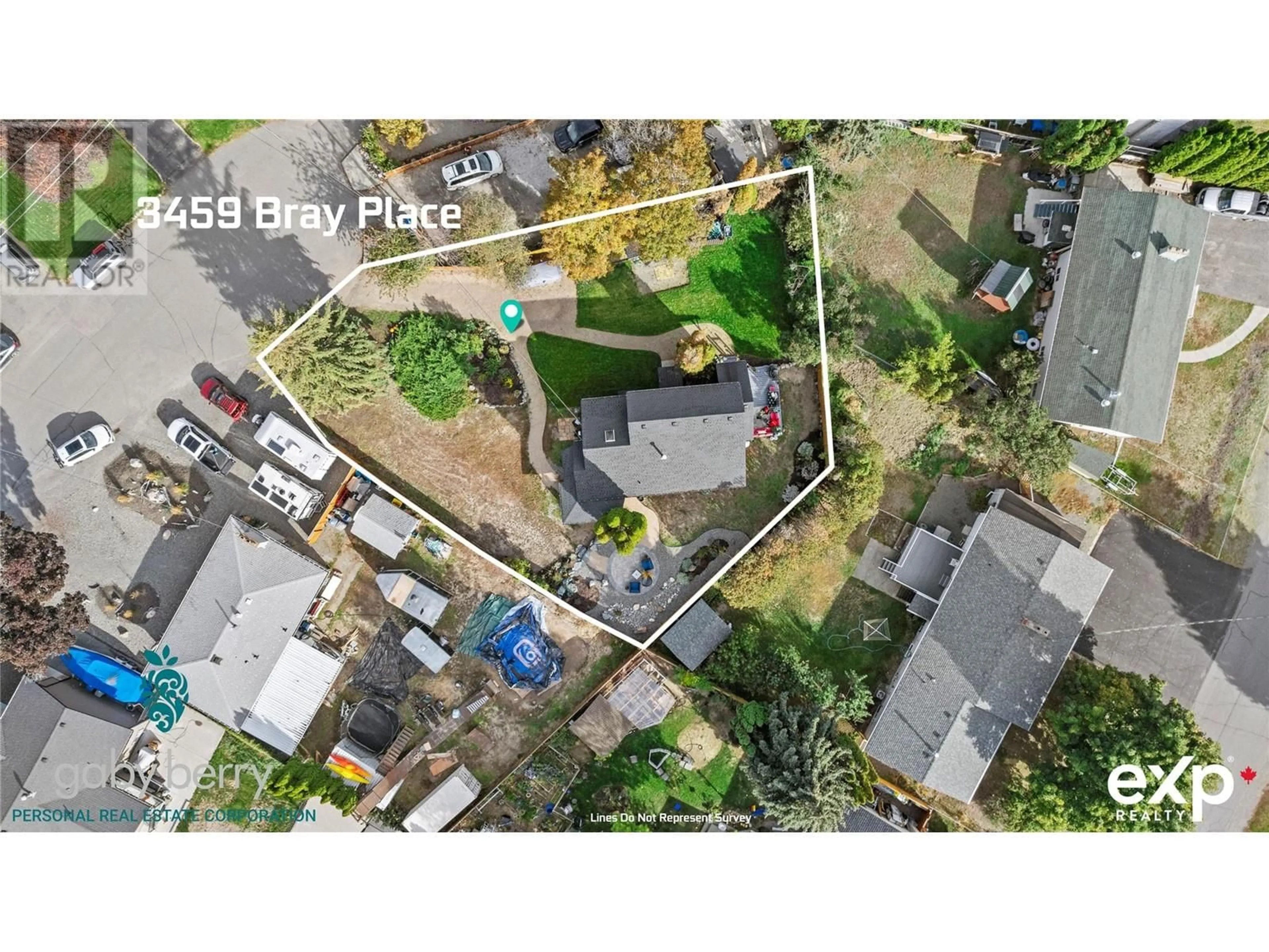 A pic from outside/outdoor area/front of a property/back of a property/a pic from drone, street for 3459 Bray Place, Kamloops British Columbia V2B6Y2