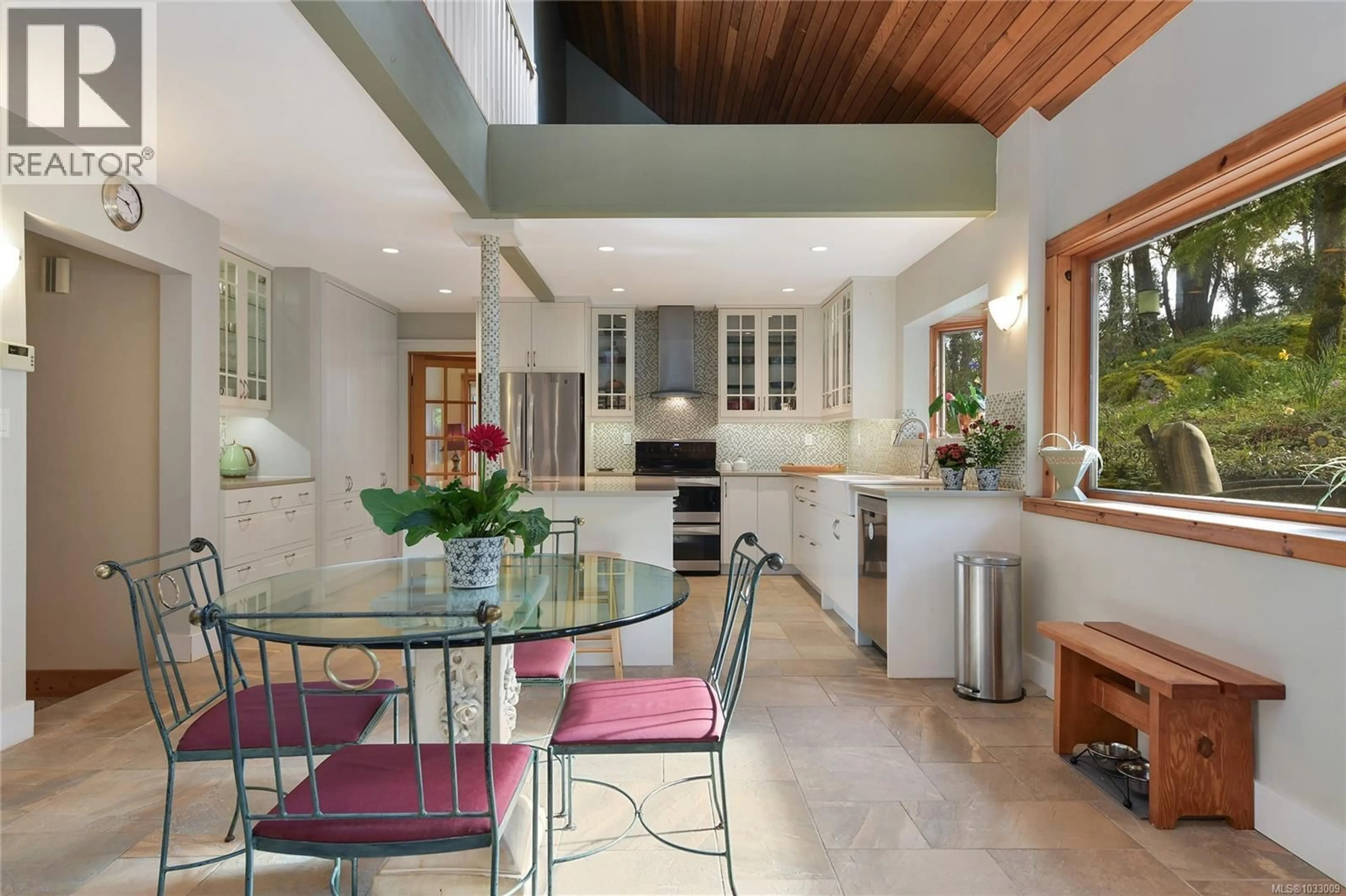 Contemporary kitchen, ceramic/tile floor for 4836 SPRING ROAD, Saanich British Columbia V9E2E4