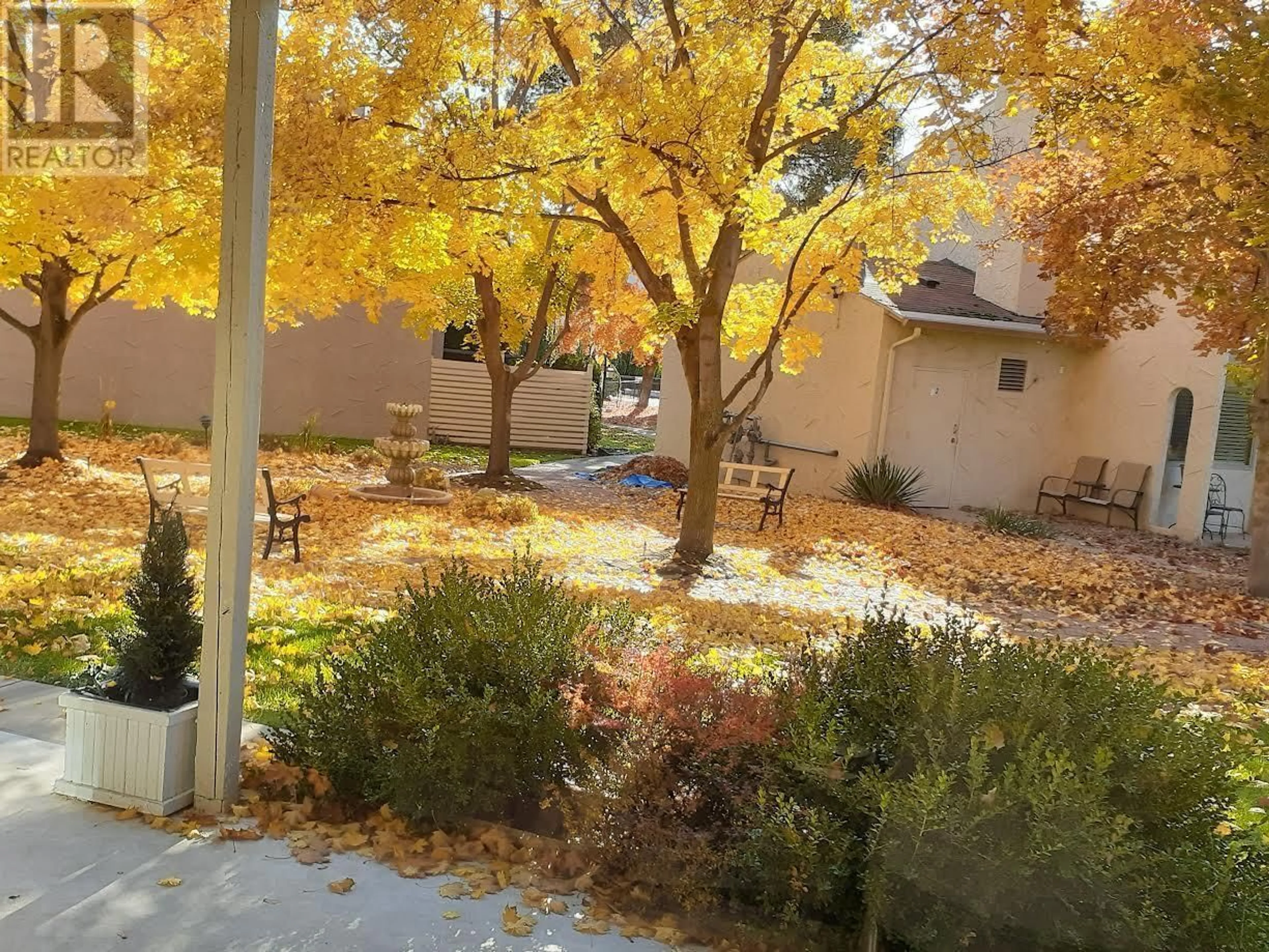 Patio, the fenced backyard for 310 YORKTON Avenue Unit# 45, Penticton British Columbia V2A6Z8