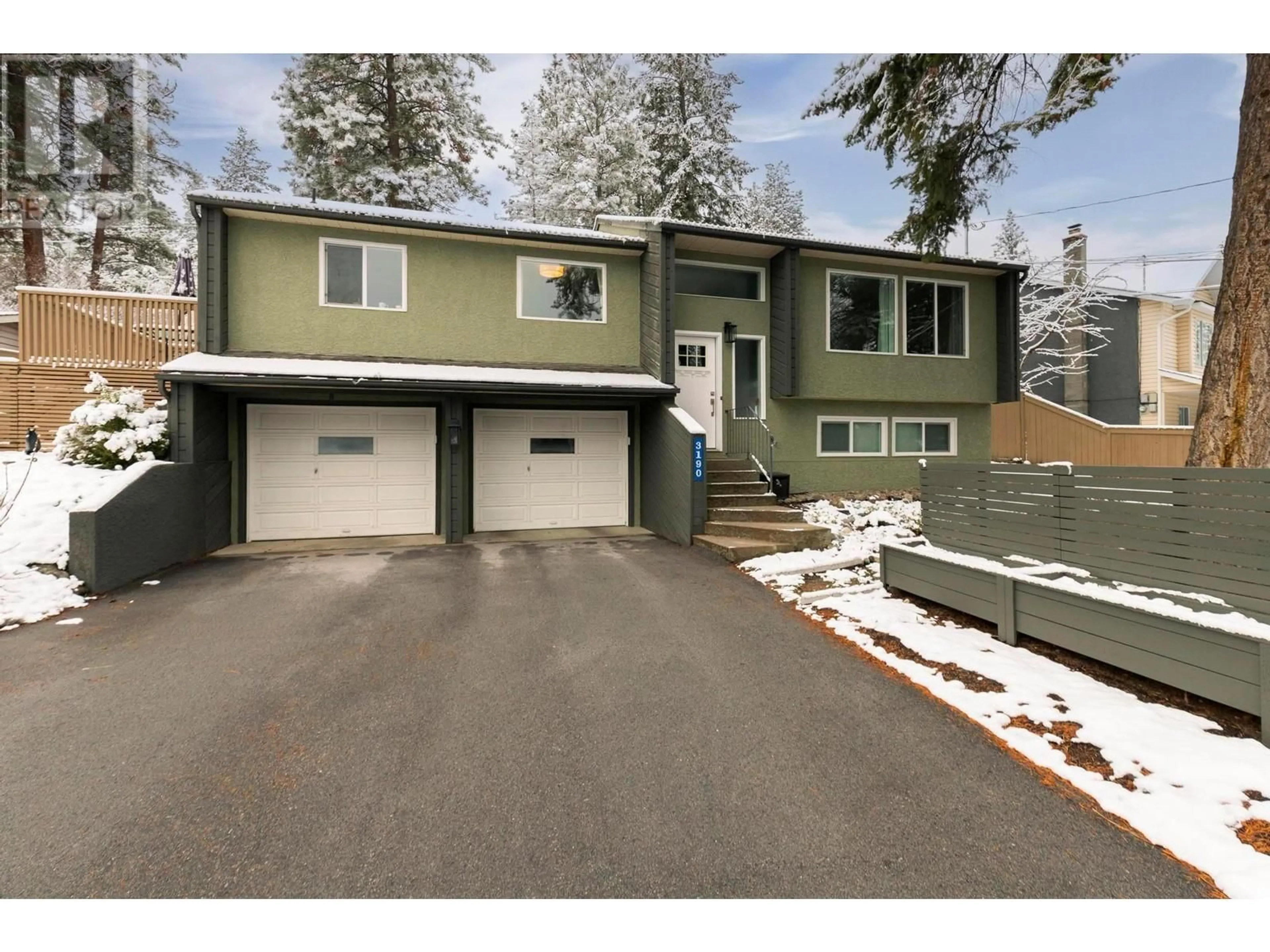 Home with vinyl exterior material, street for 3190 McLeod Road, West Kelowna British Columbia V4T1A6