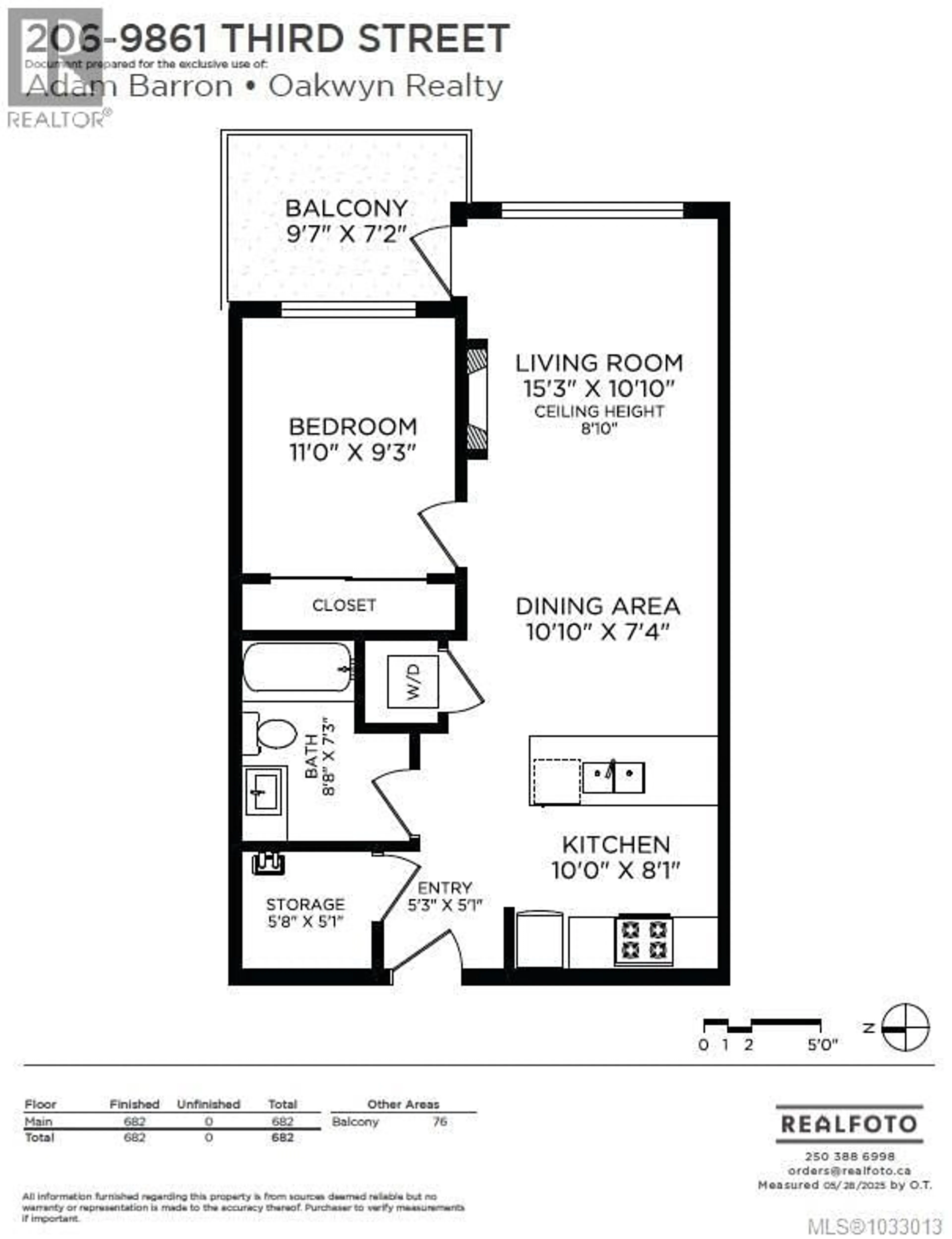 Floor plan for 206 - 9861 THIRD STREET, Sidney British Columbia V8L3A8