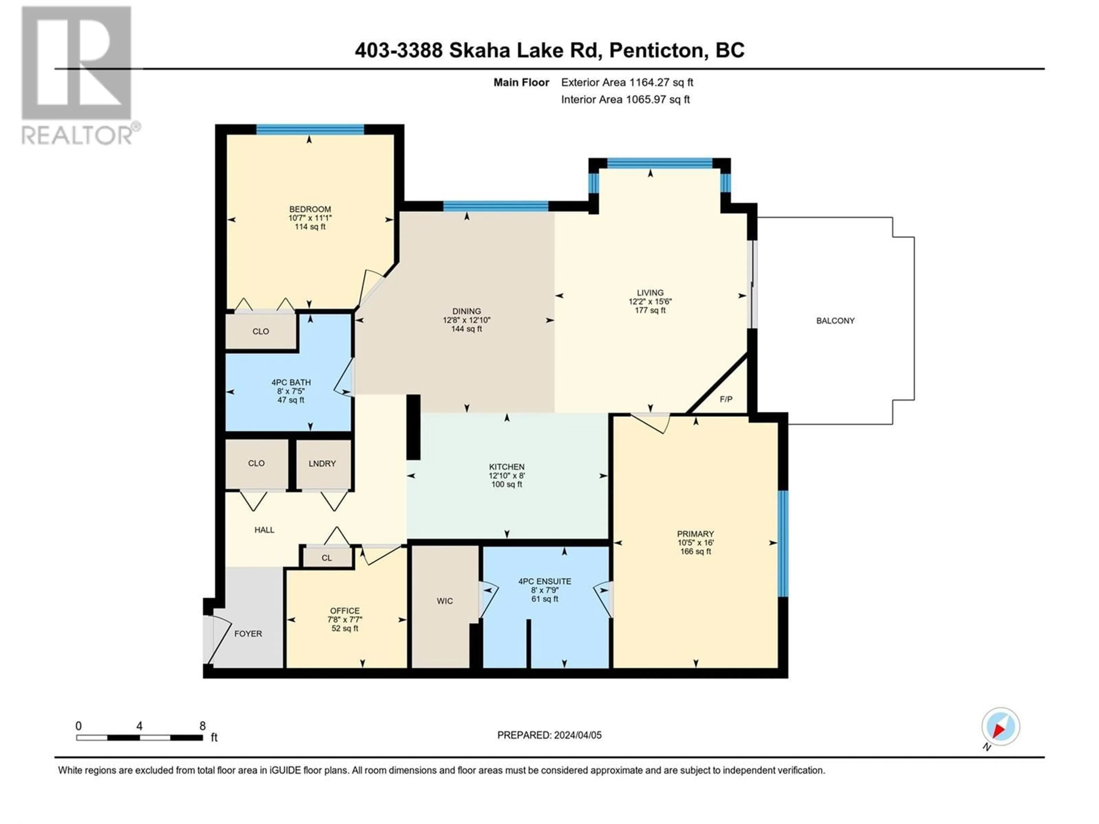 Floor plan for 3388 Skaha Lake Road Unit# 403, Penticton British Columbia V2A6G4