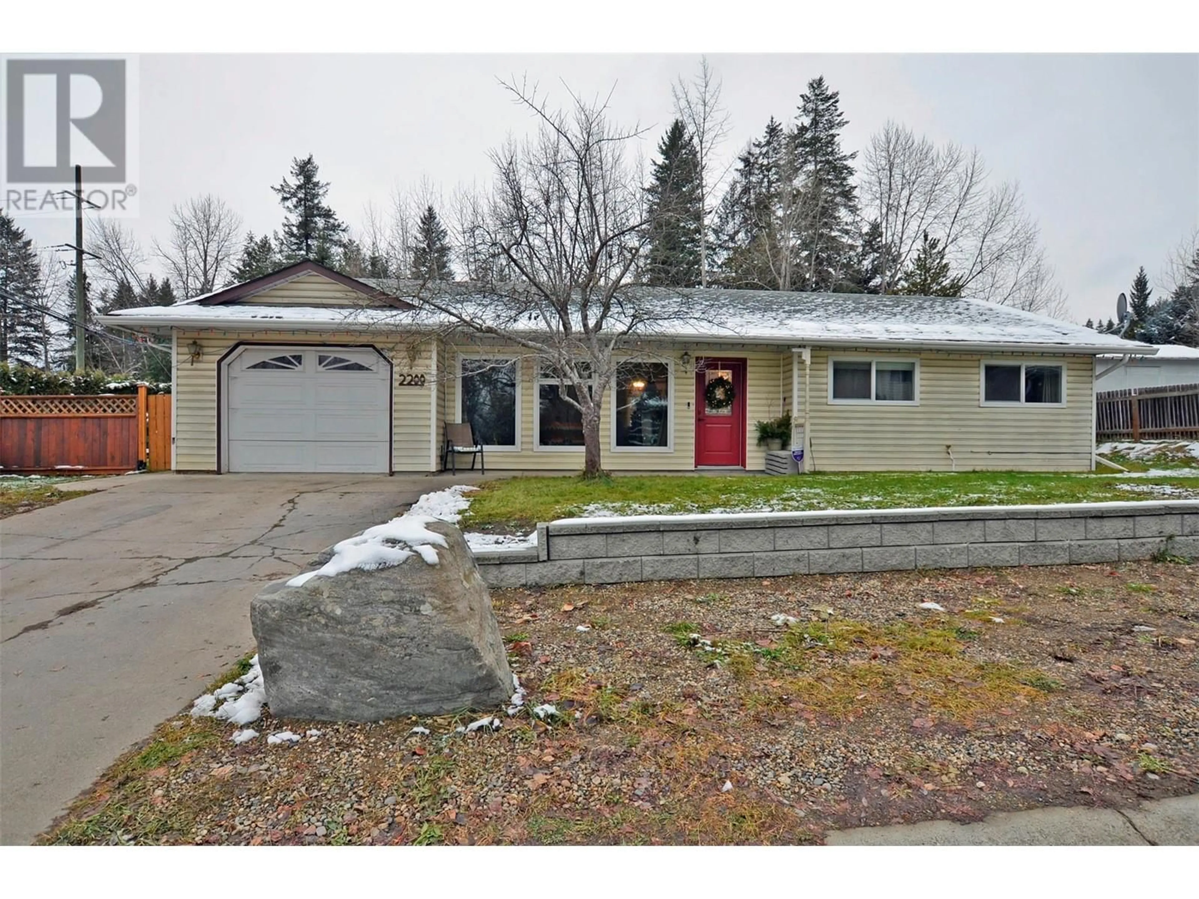 Home with vinyl exterior material, street for 2200 LeBlanc Street, Lumby British Columbia V0E2G0