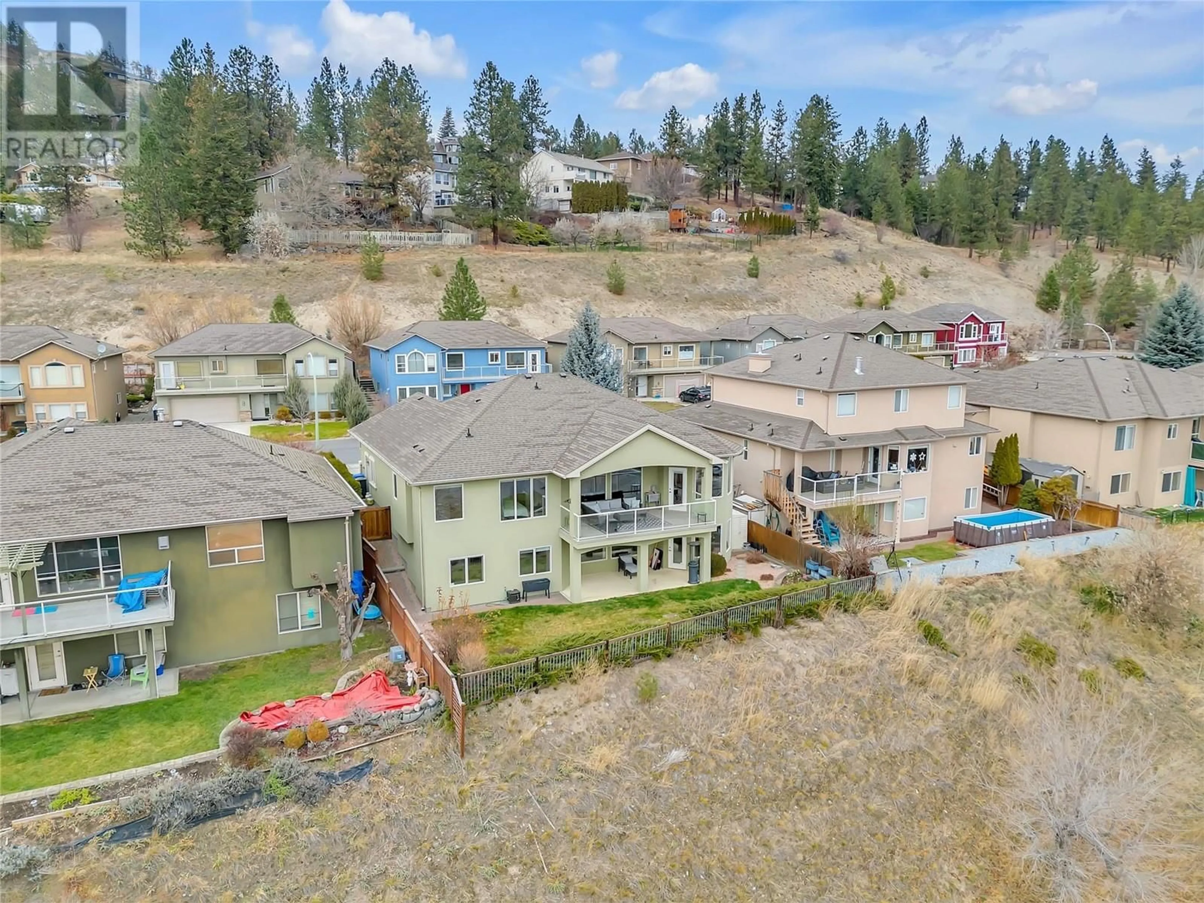 A pic from outside/outdoor area/front of a property/back of a property/a pic from drone, water/lake/river/ocean view for 2061 Spyglass Way, West Kelowna British Columbia V1Z3Z7