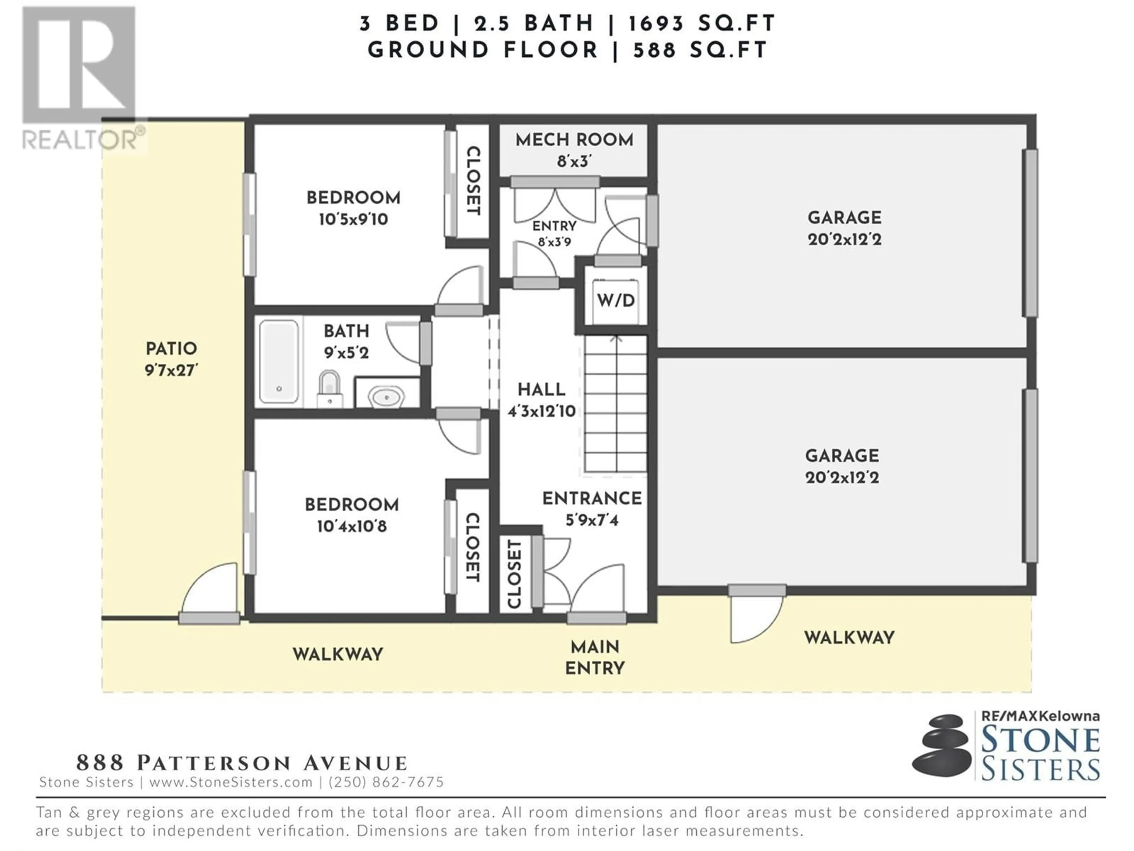 Floor plan for 888 Patterson Avenue, Kelowna British Columbia V1Y7Z3