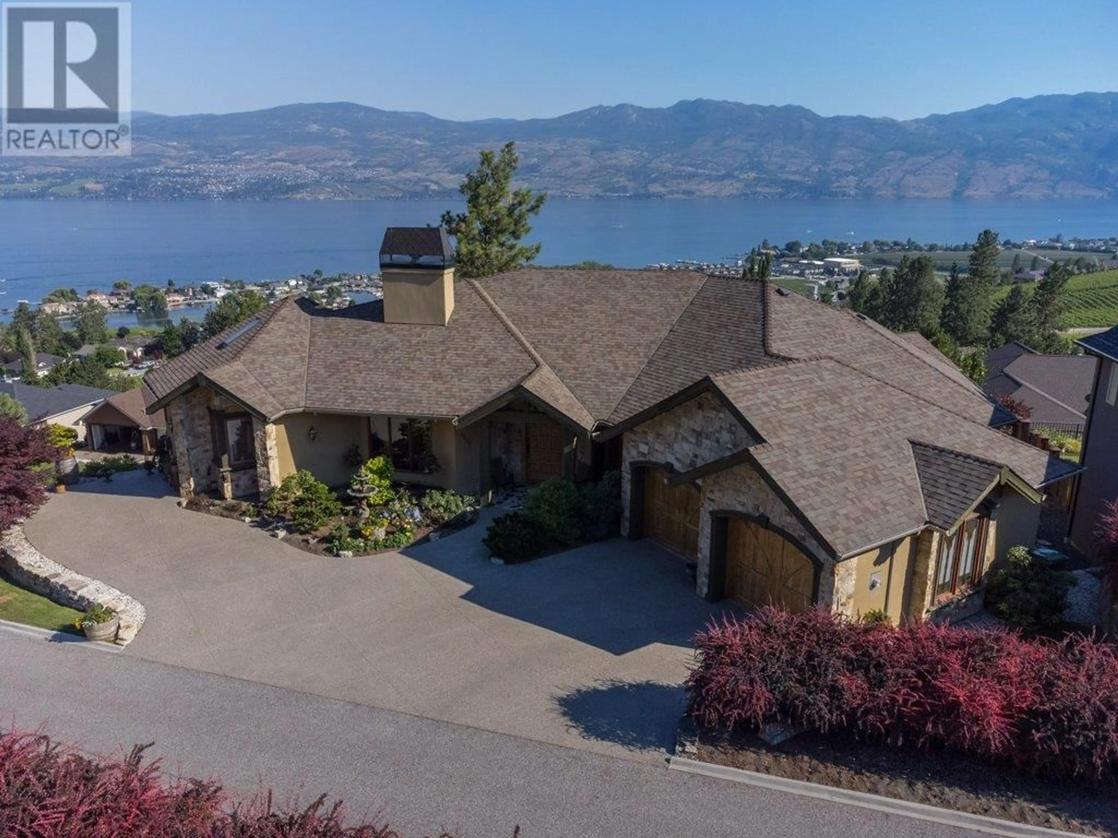 A pic from outside/outdoor area/front of a property/back of a property/a pic from drone, water/lake/river/ocean view for 1555 Gregory Road Lot# B, West Kelowna British Columbia V4T2V7