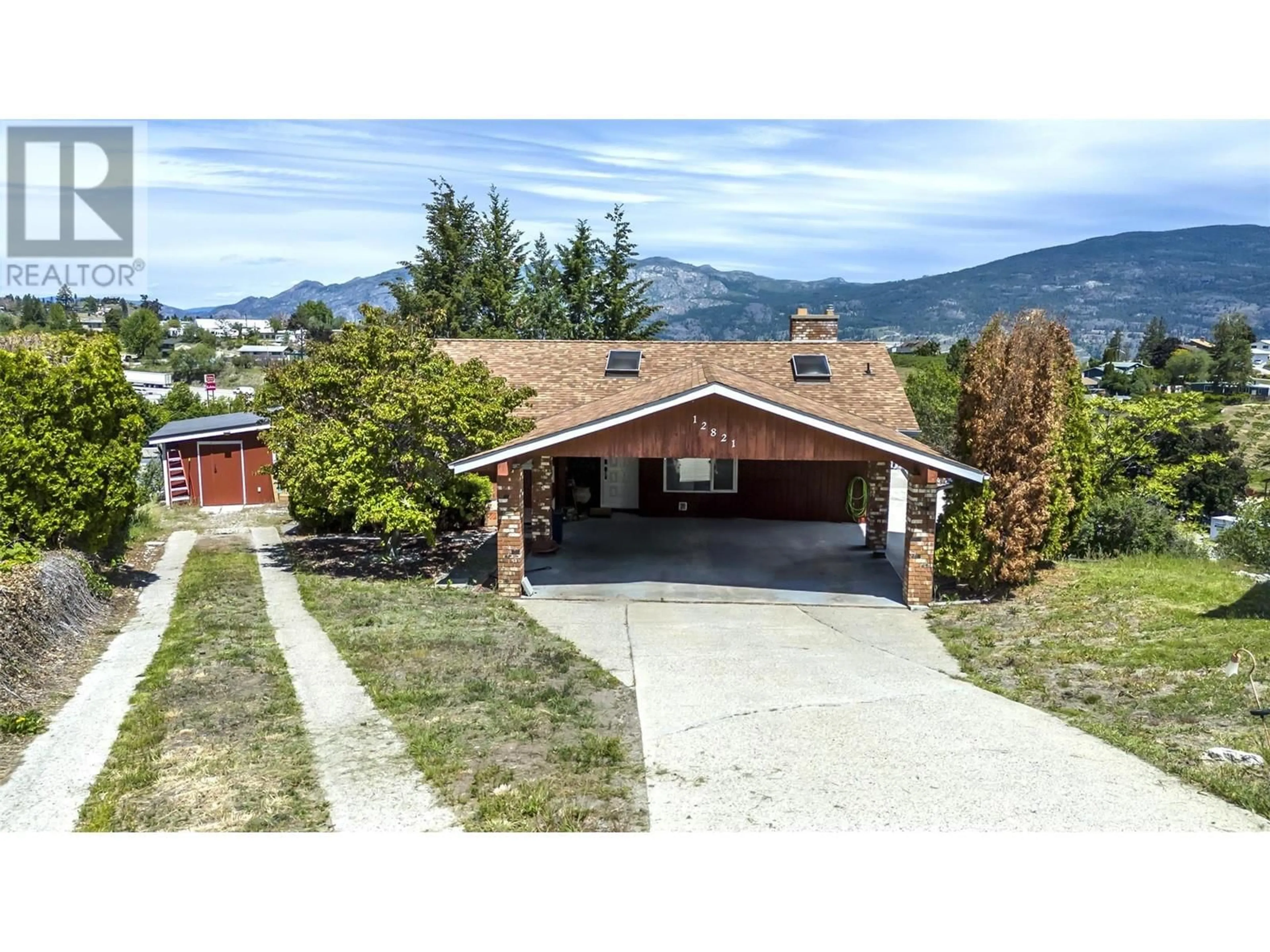 A pic from outside/outdoor area/front of a property/back of a property/a pic from drone, mountain view for 12821 Schaeffer Crescent, Summerland British Columbia V0H1Z4