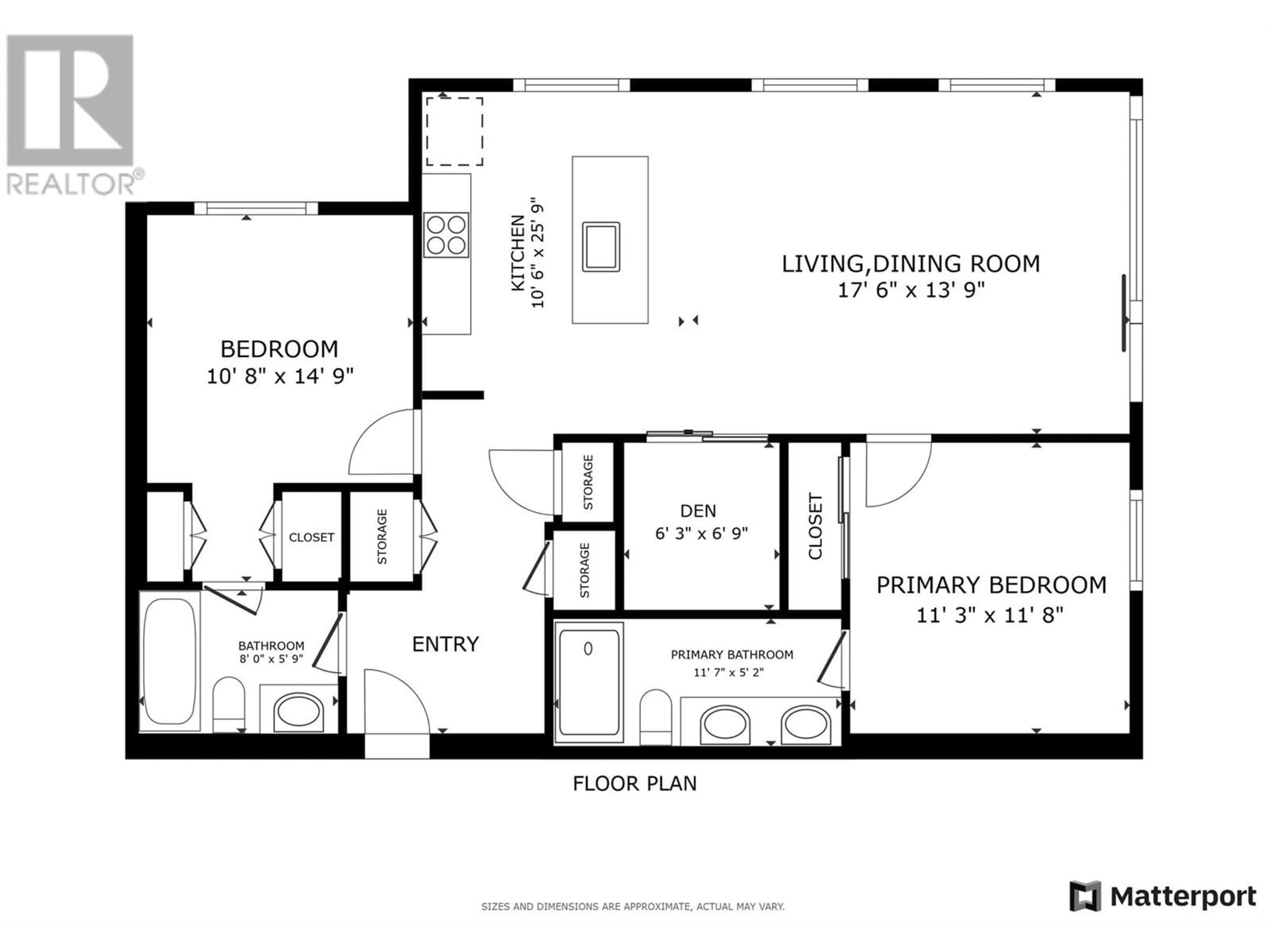 Floor plan for 1471 St Paul Street Unit# 2203, Kelowna British Columbia V1Y2E4