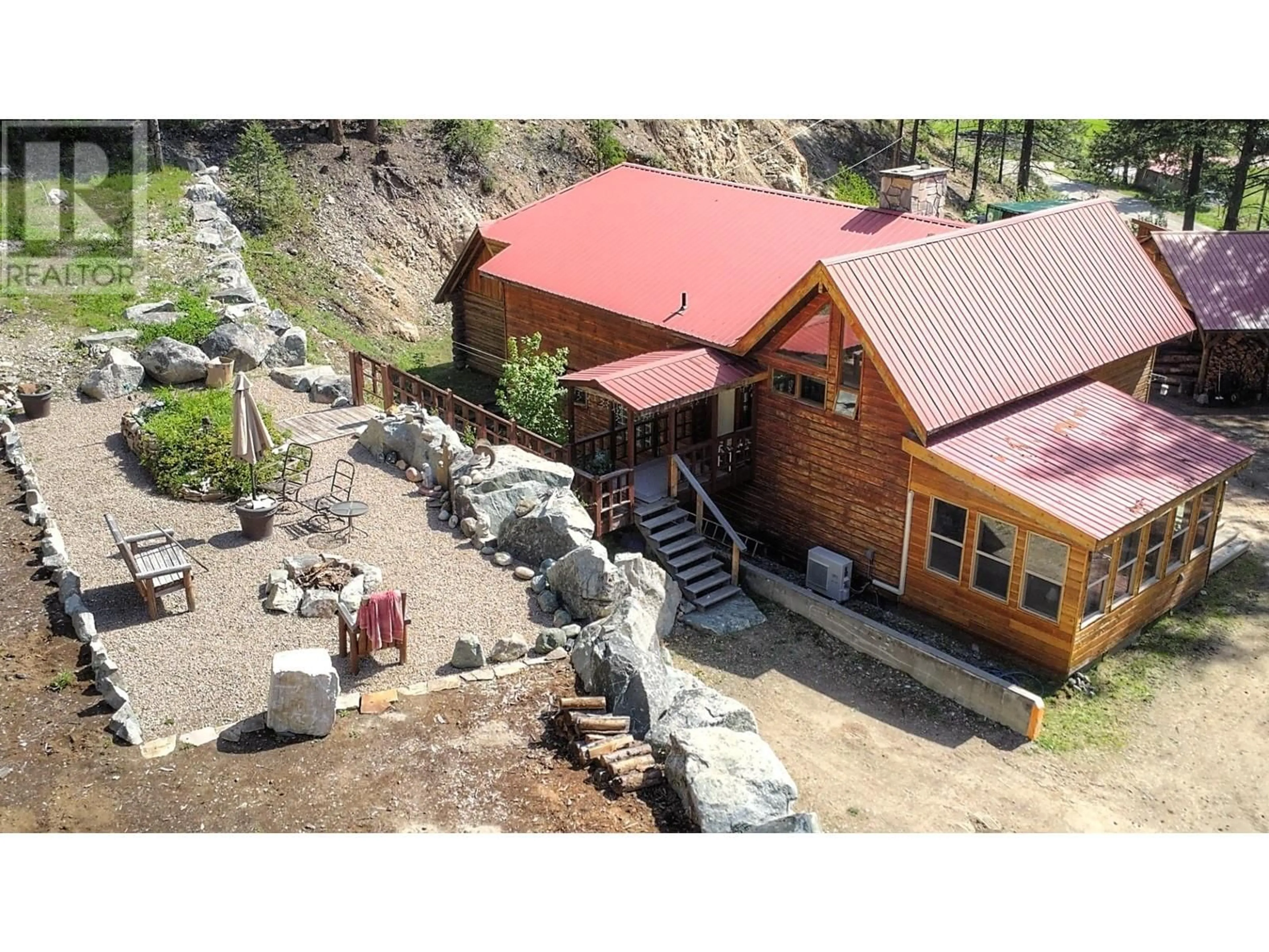 A pic from outside/outdoor area/front of a property/back of a property/a pic from drone, building for 12355 Brown Creek Road, Grand Forks British Columbia V0H1H8