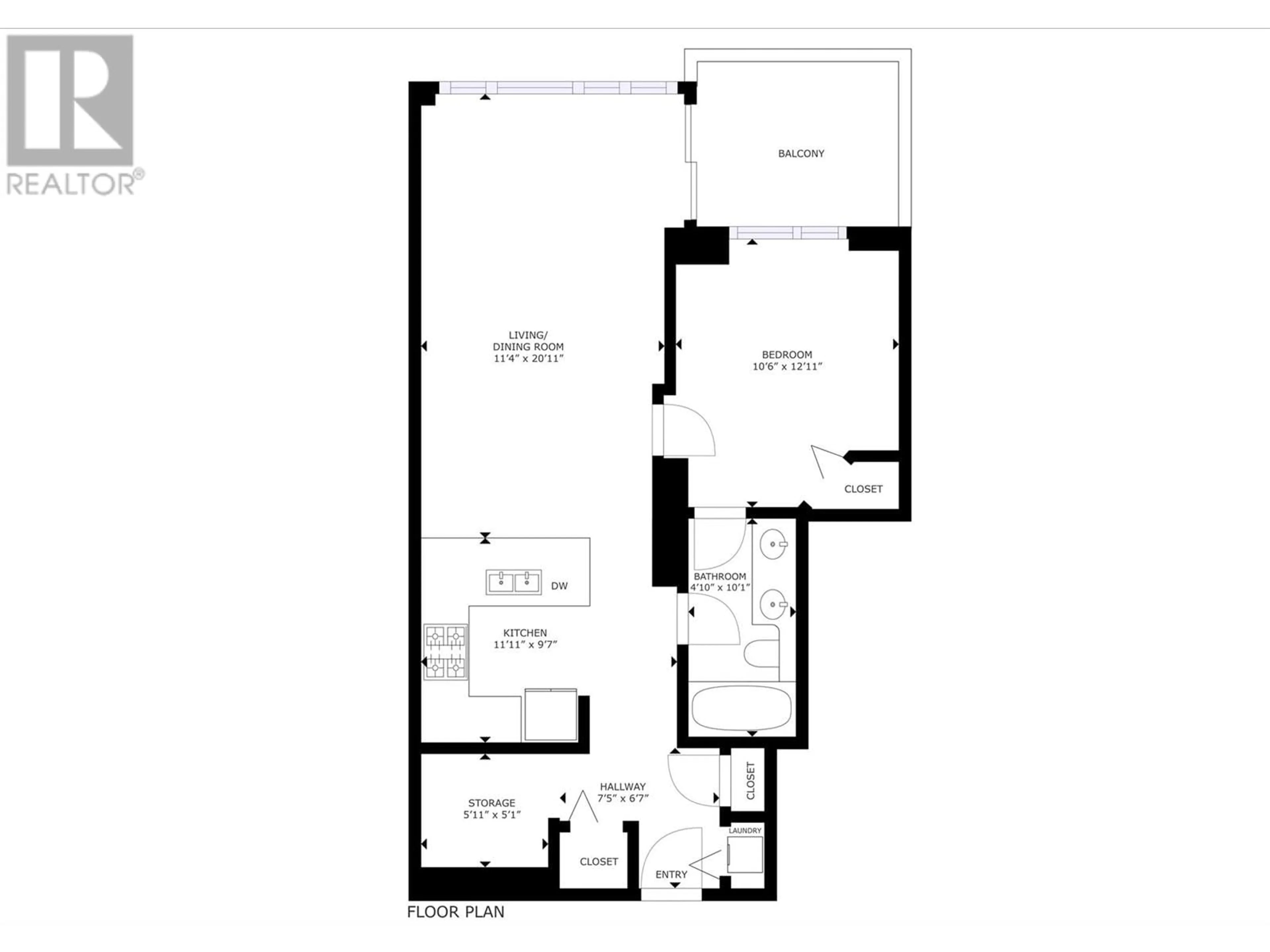 Floor plan for 1075 Sunset Drive Unit# 1005, Kelowna British Columbia V1Y9Y9