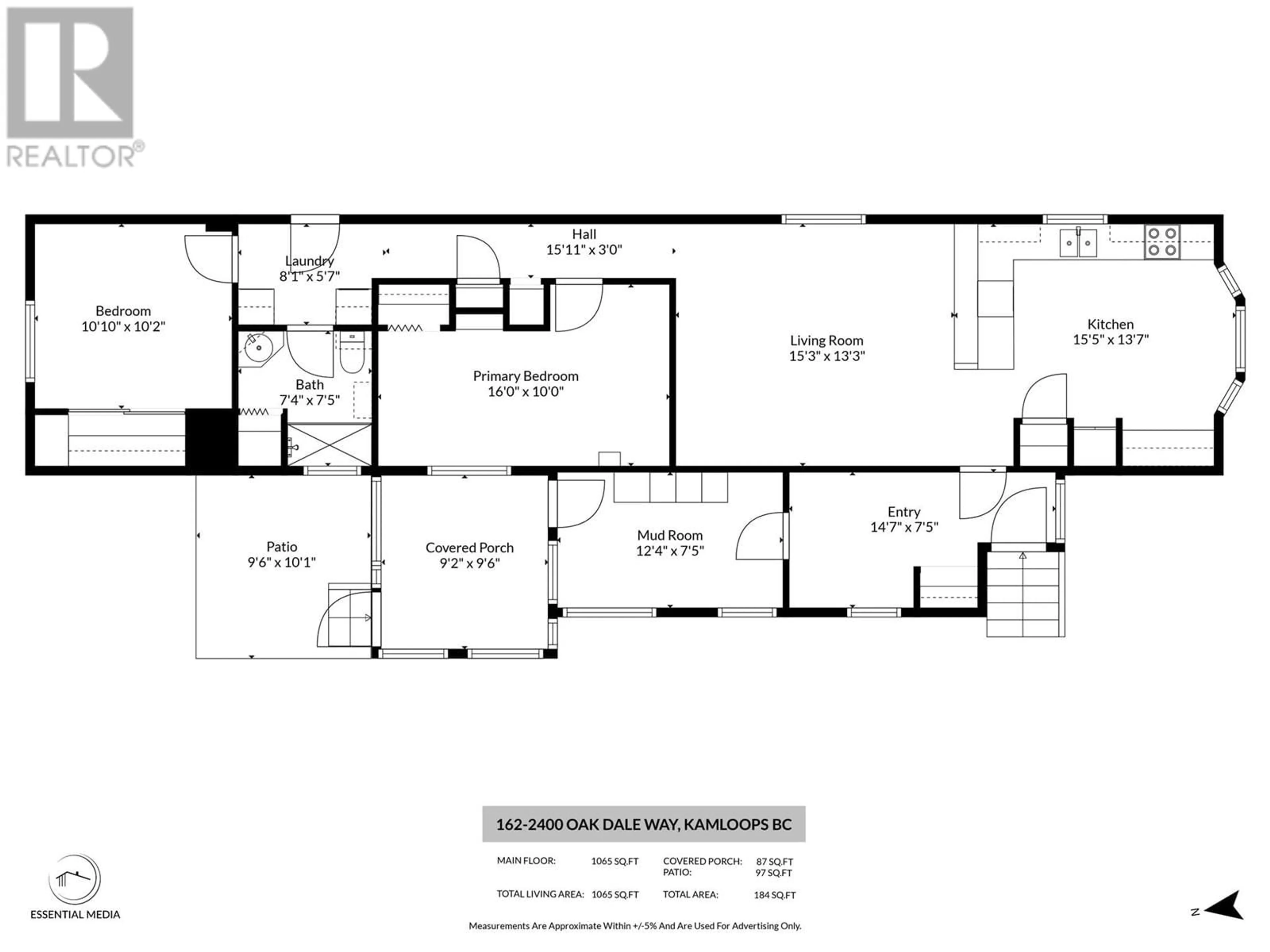 Floor plan for 2400 Oakdale Way Unit# 162, Kamloops British Columbia V2B6W7