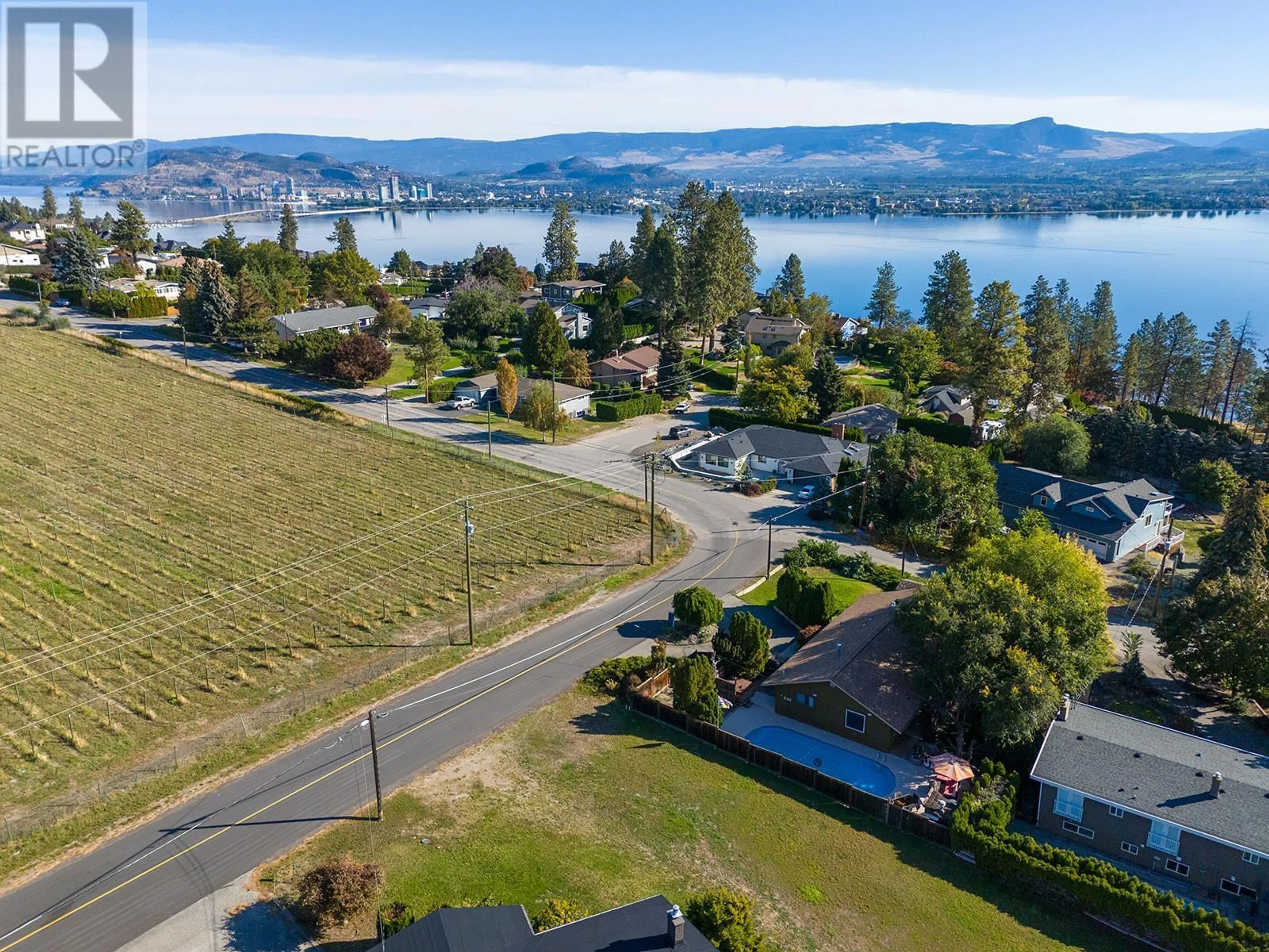 A pic from outside/outdoor area/front of a property/back of a property/a pic from drone, water/lake/river/ocean view for 2931 Thacker Drive, West Kelowna British Columbia V1Z1X1