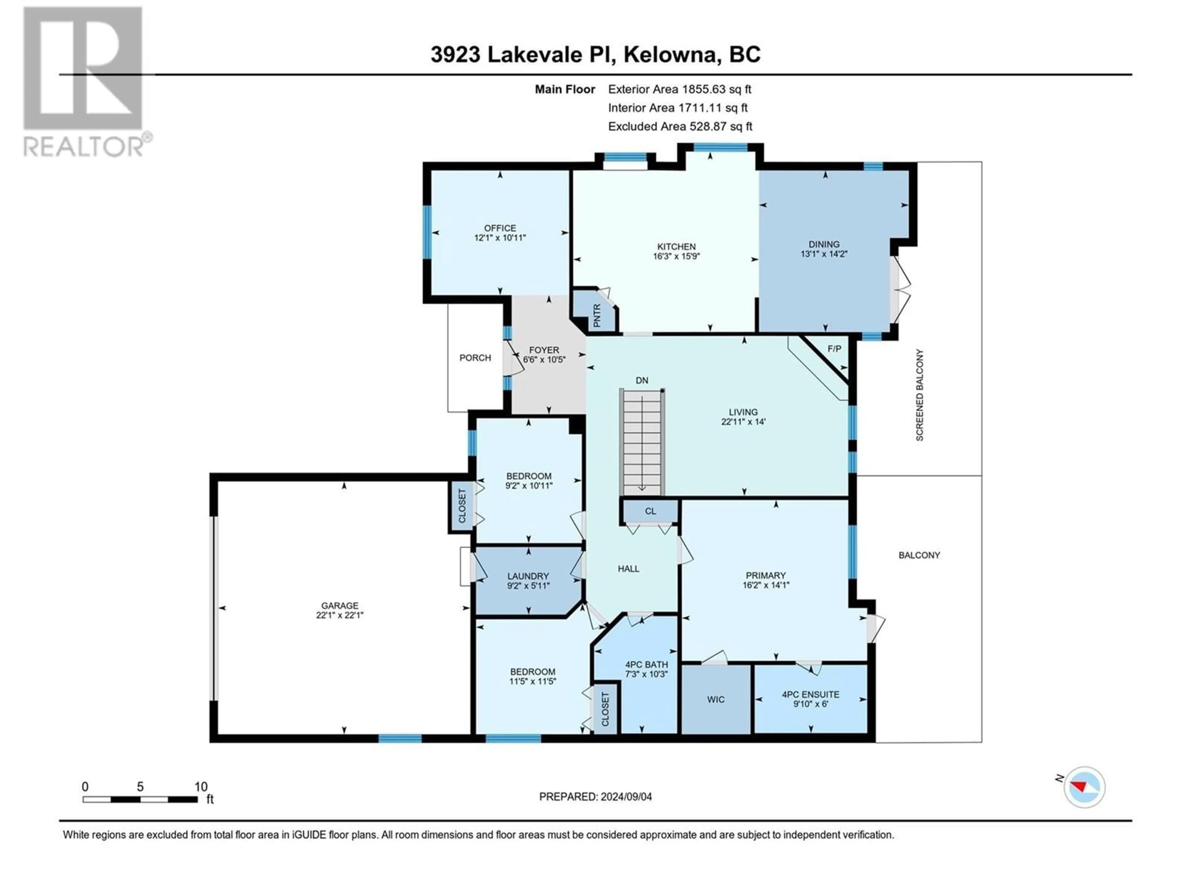 Floor plan for 3923 Lakevale Place, Kelowna British Columbia V1W3Z5