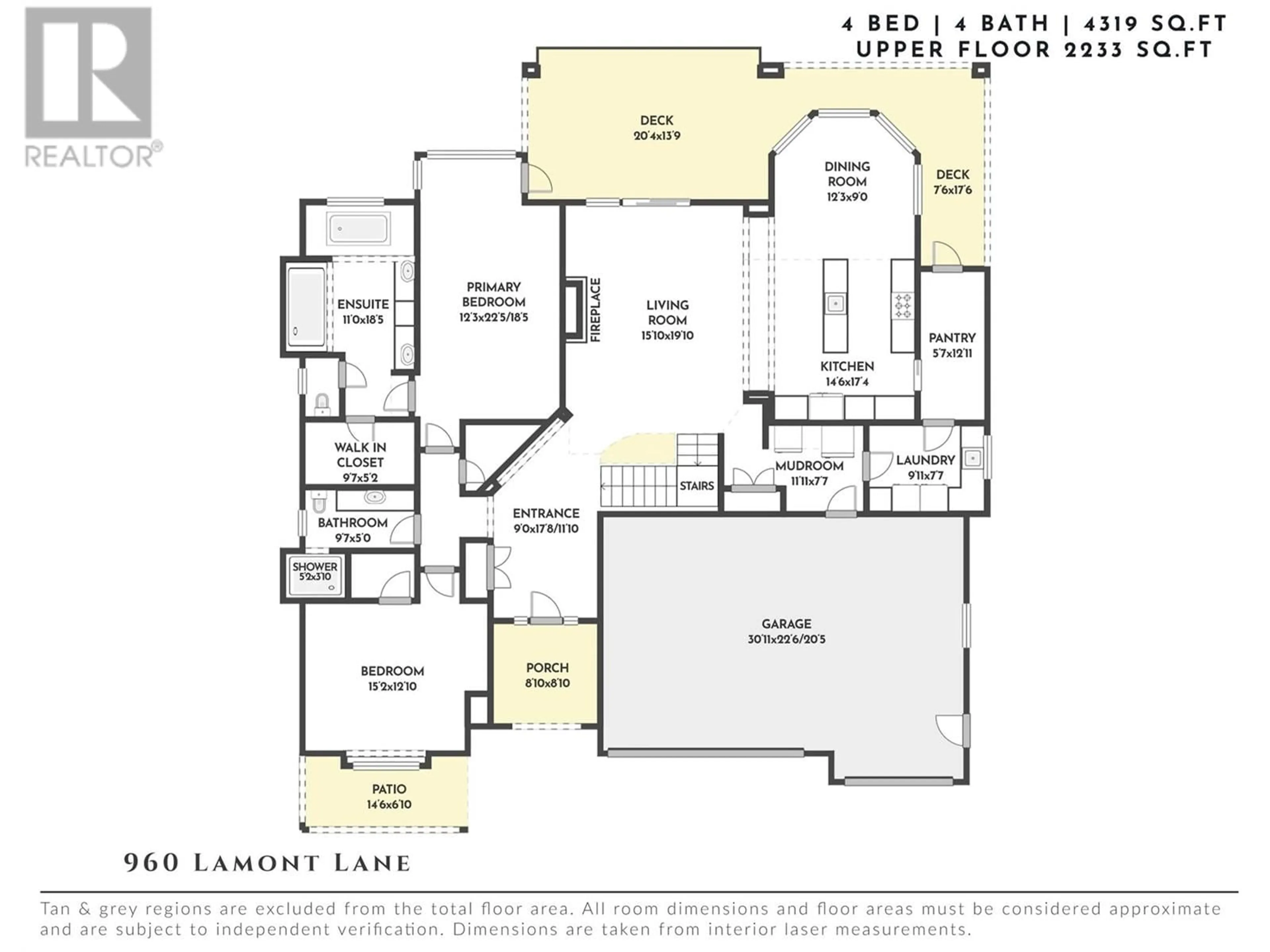 Floor plan for 960 LAMONT LANE, Kelowna British Columbia V1W5J1