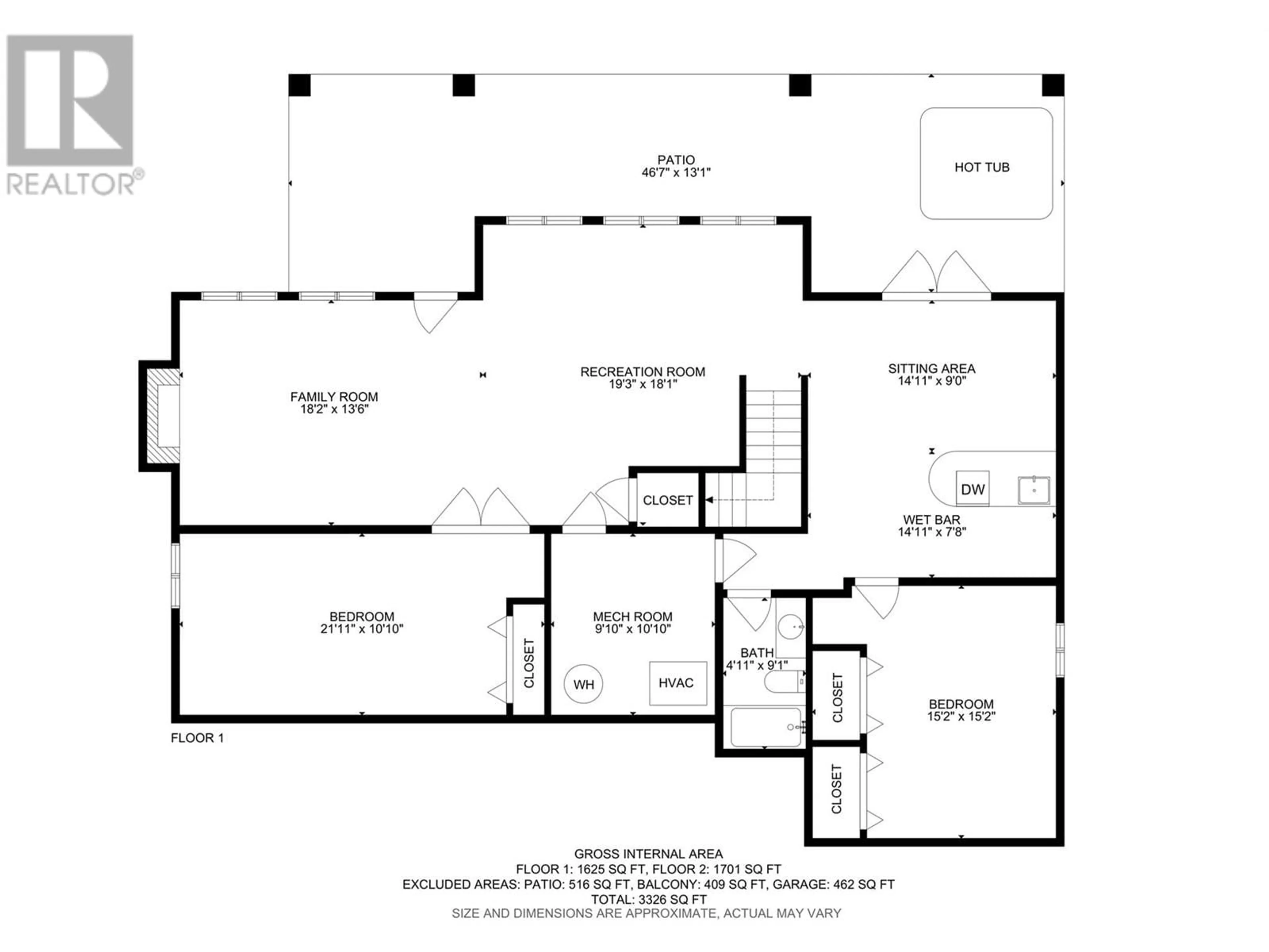 Floor plan for 1070 Aurora Heights, West Kelowna British Columbia V1Z4B2