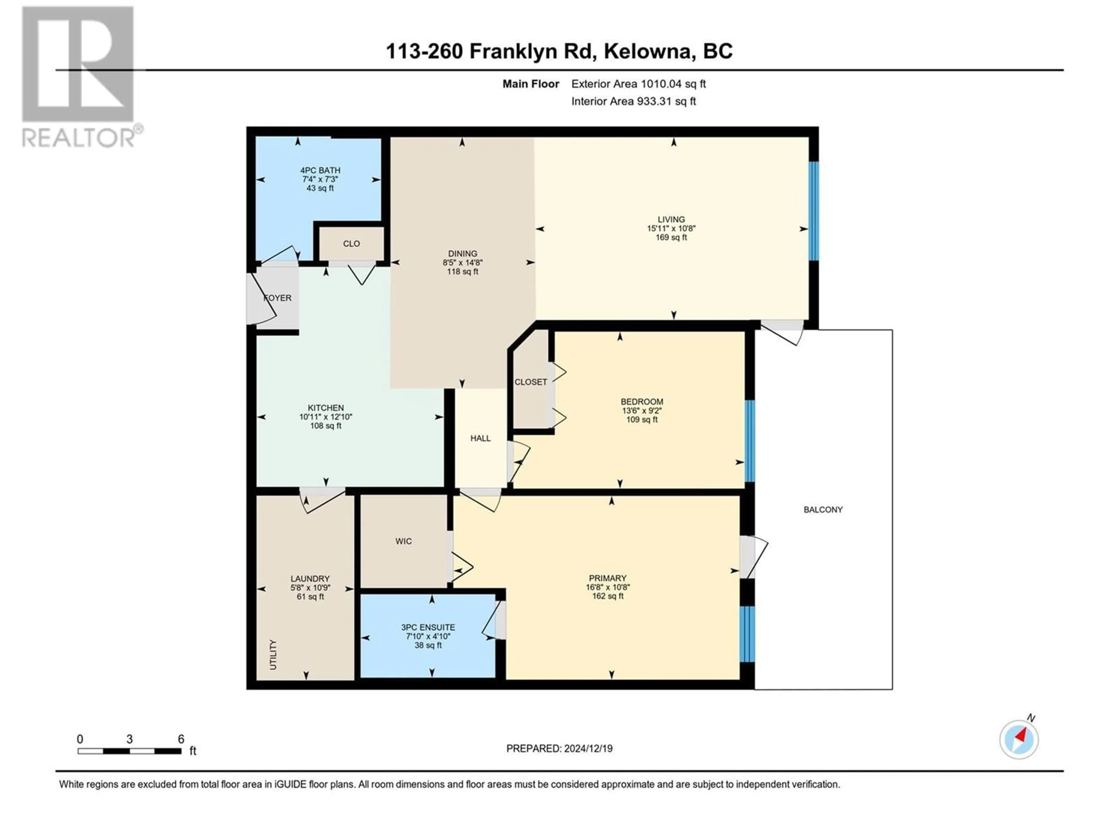 Floor plan for 260 Franklyn Road Unit# 113, Kelowna British Columbia V1K1K1