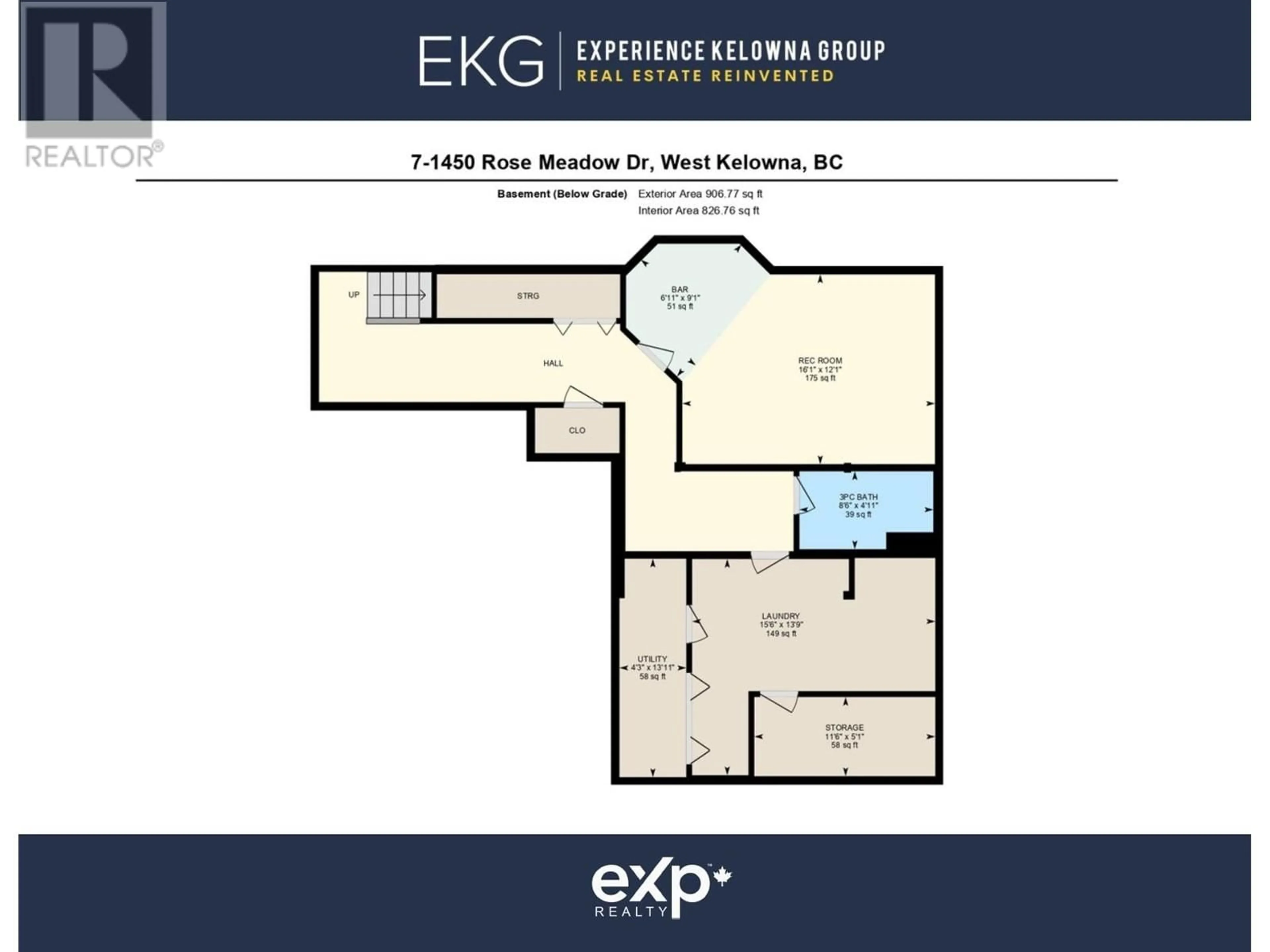 Floor plan for 1450 Rose Meadow Drive Unit# 7, West Kelowna British Columbia V1Z4A4