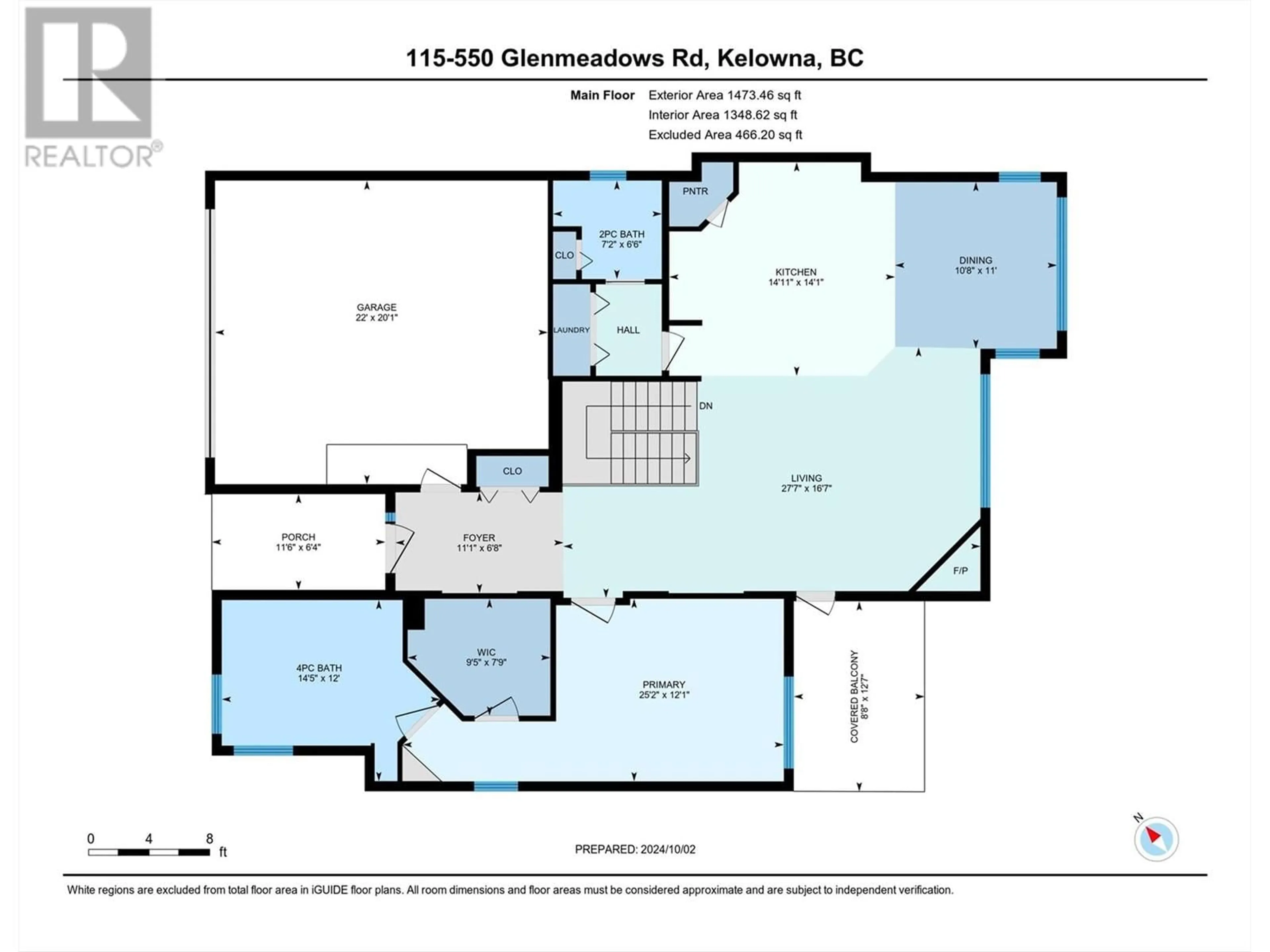 Floor plan for 115 - 550 GLENMEADOWS ROAD, Kelowna British Columbia V1V1X3