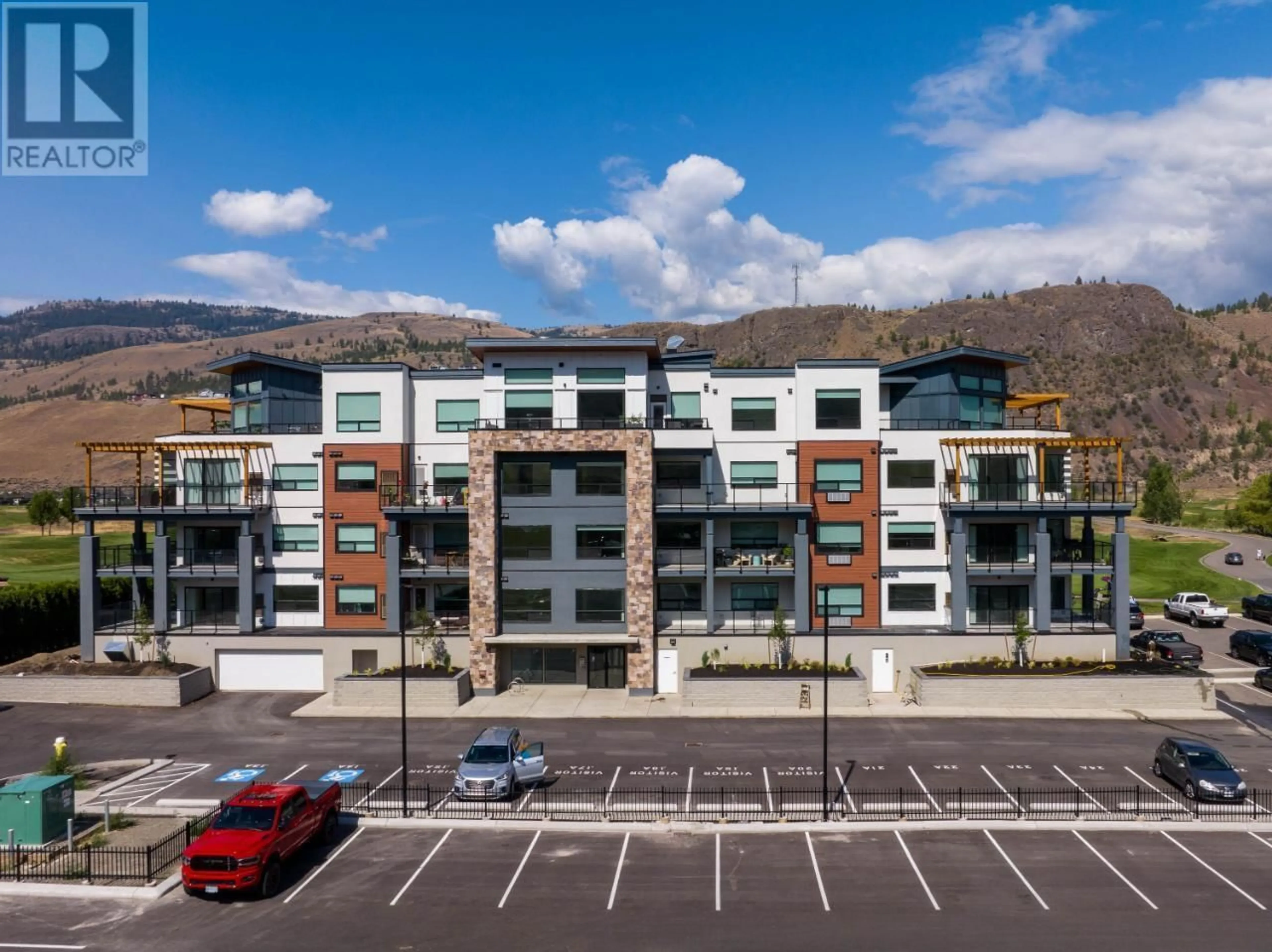 A pic from outside/outdoor area/front of a property/back of a property/a pic from drone, mountain view for 306 - 651 DUNES DRIVE, Kamloops British Columbia V2H1T7