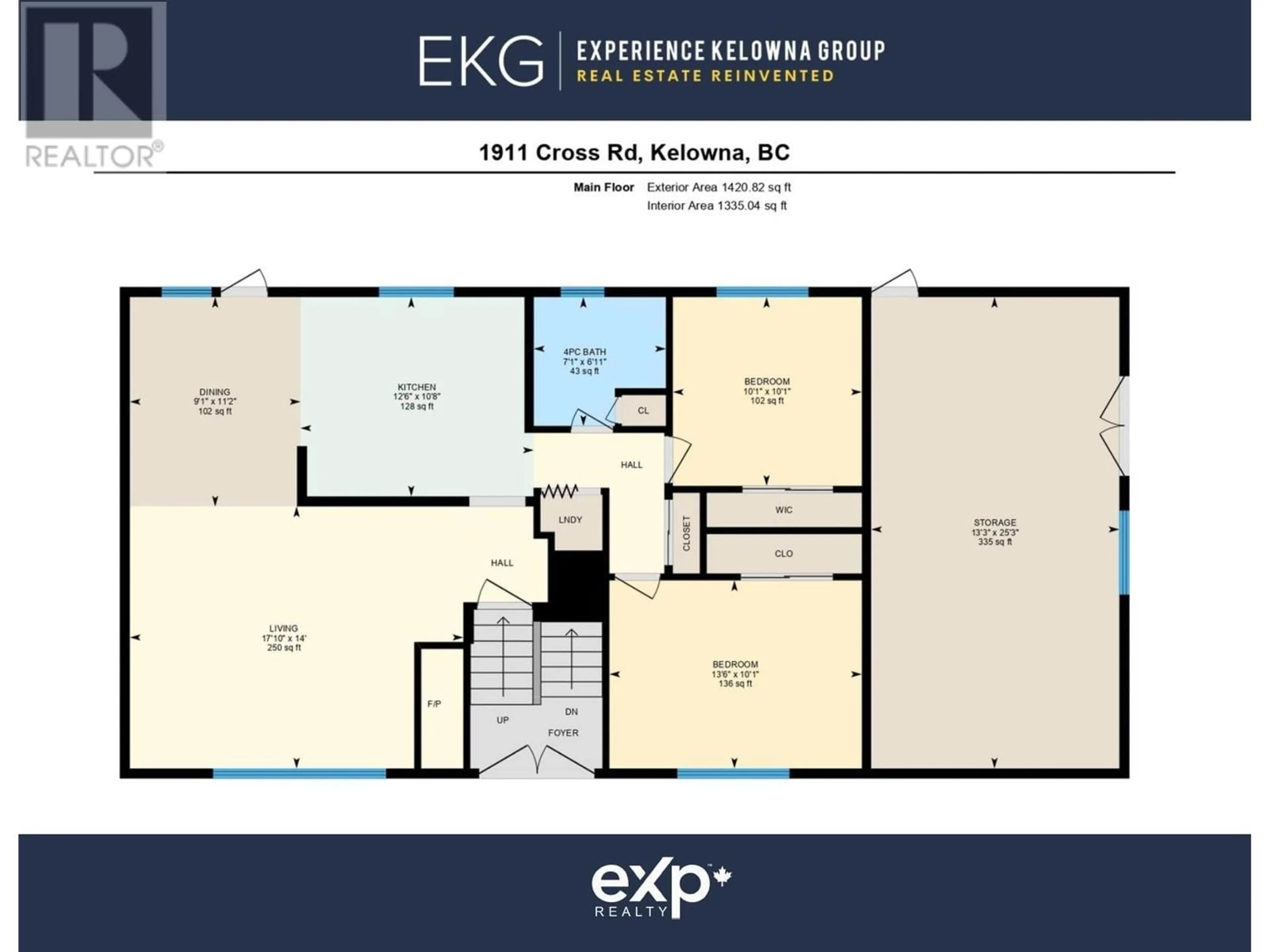 Floor plan for 1911 Cross Road, Kelowna British Columbia V1V2E4