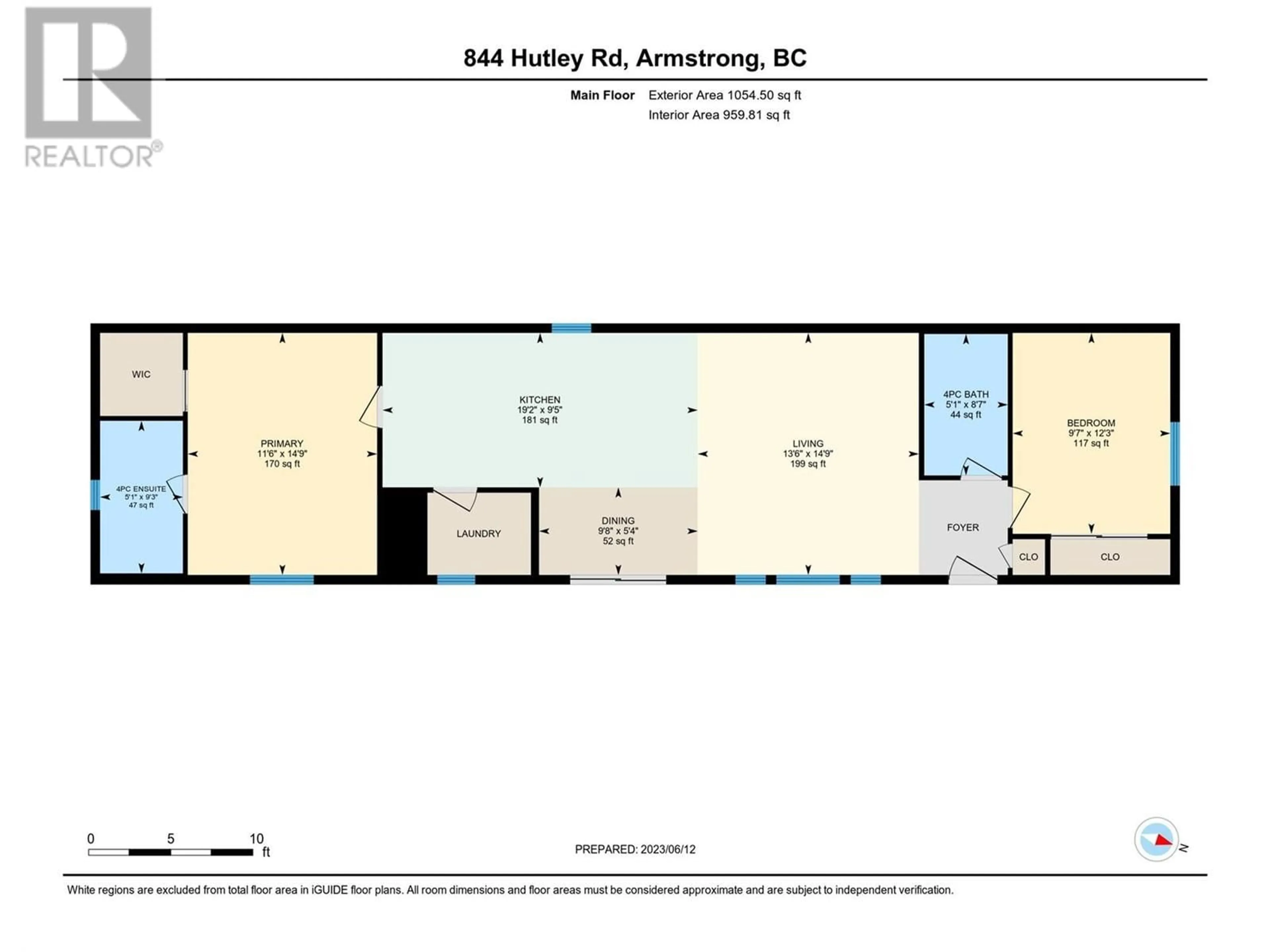 Floor plan for 6 - 844 HUTLEY ROAD, Armstrong British Columbia V0W1B7