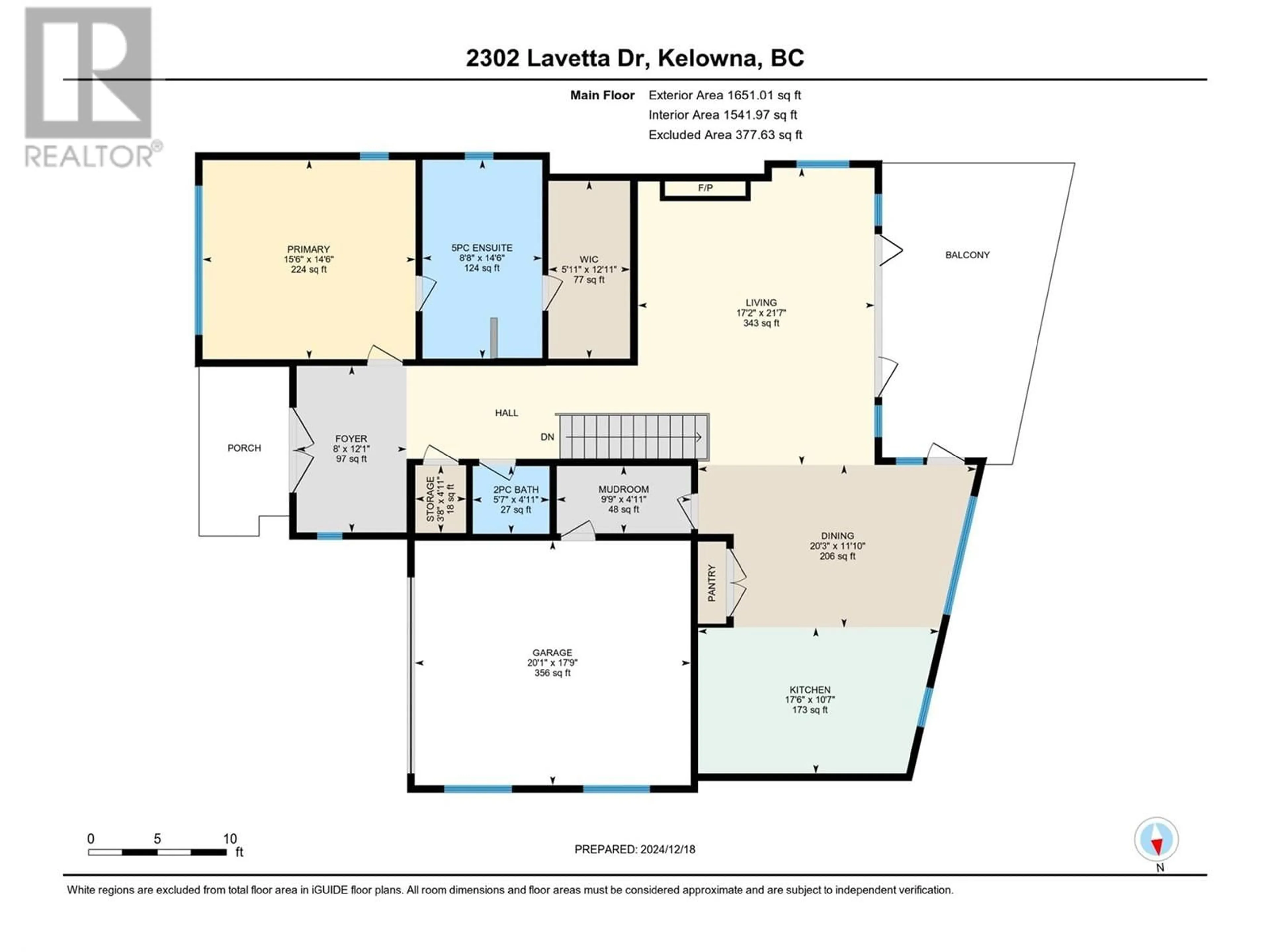 Floor plan for 2302 Lavetta Drive, Kelowna British Columbia V1P1V1