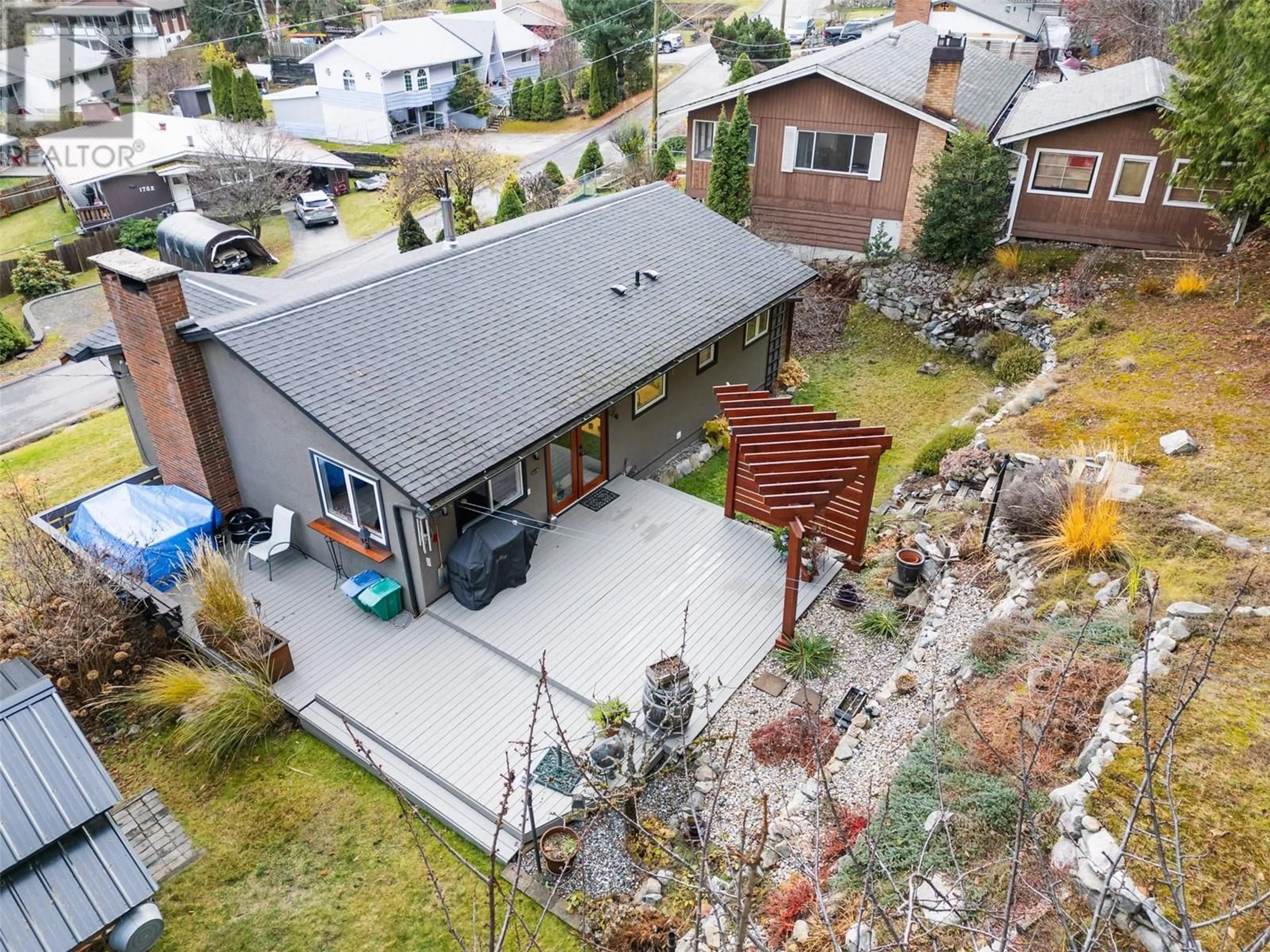 A pic from outside/outdoor area/front of a property/back of a property/a pic from drone, unknown for 1745 Ridgewood Road, Nelson British Columbia V1L6J9