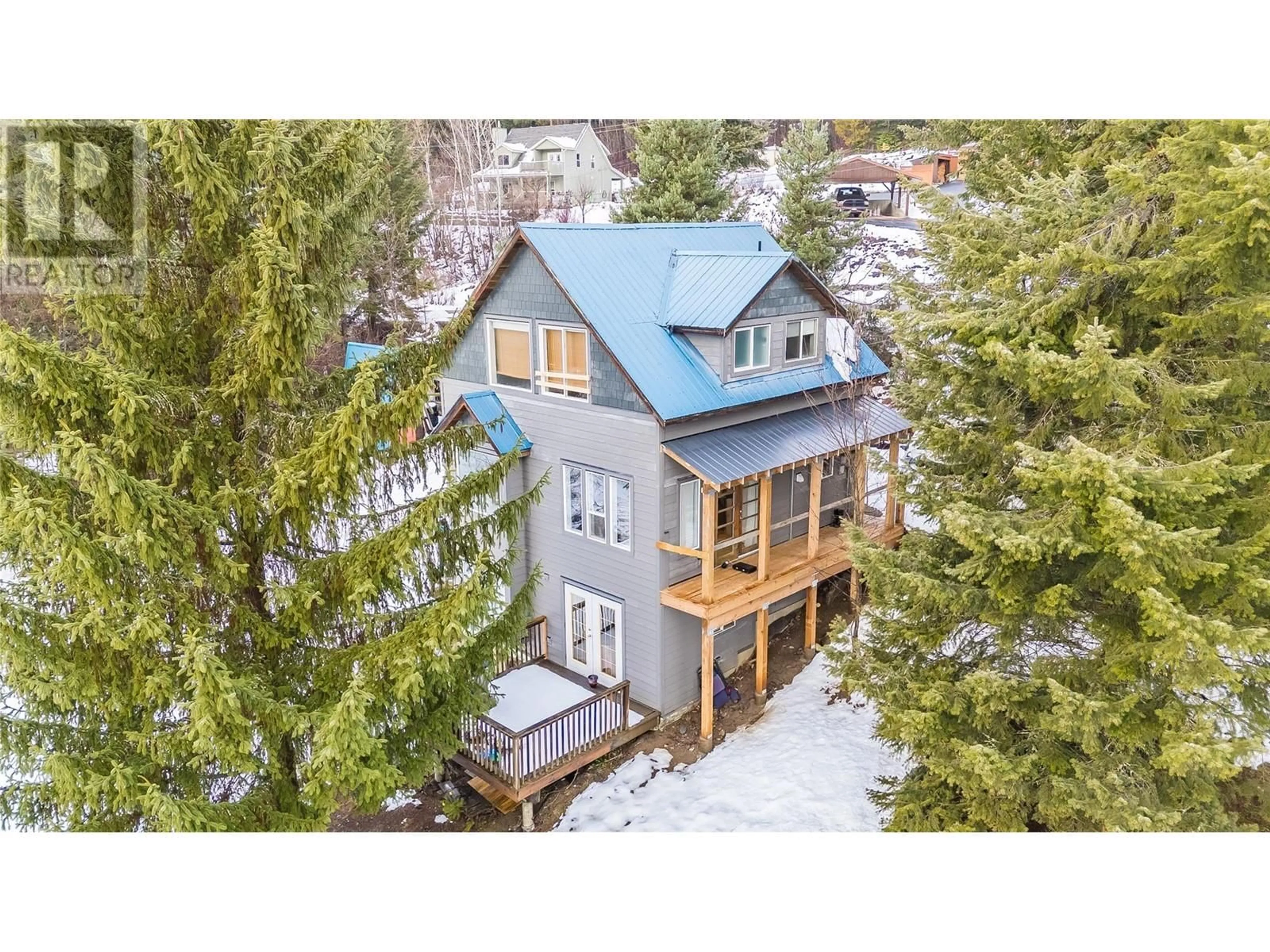 A pic from outside/outdoor area/front of a property/back of a property/a pic from drone, unknown for 3832 Aaron Road, Bonnington Falls British Columbia V0G2G3