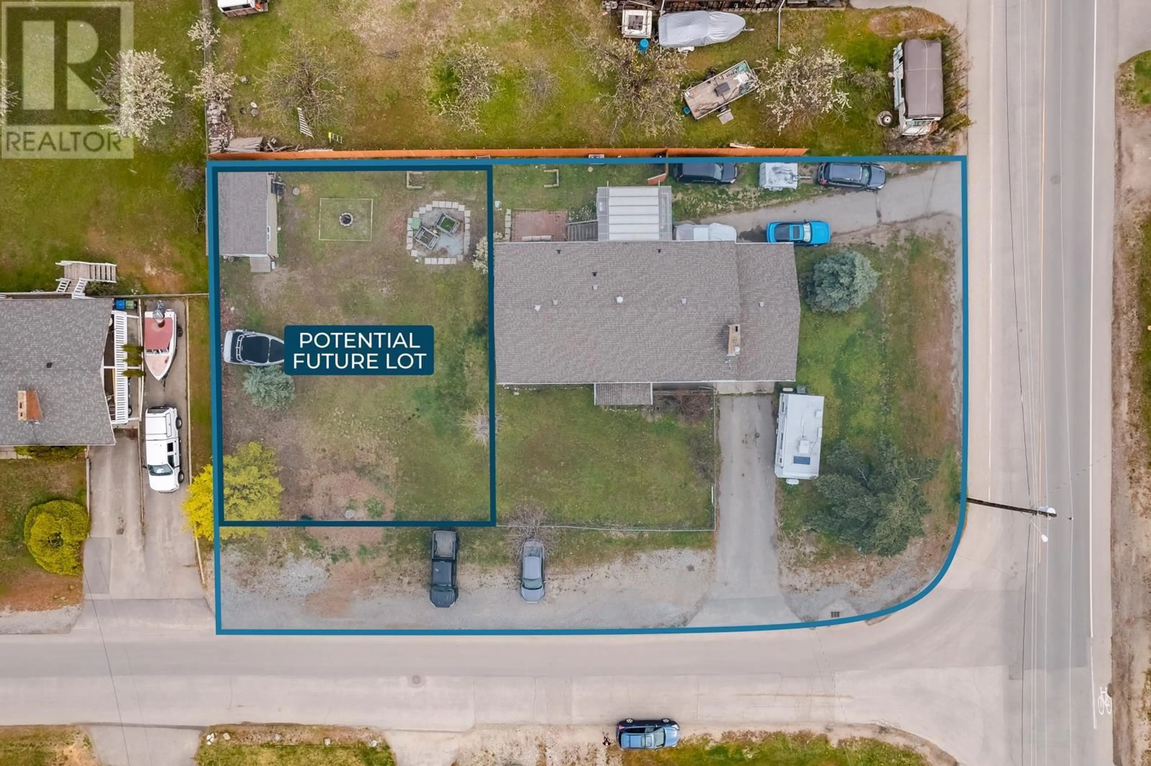 A pic from outside/outdoor area/front of a property/back of a property/a pic from drone, street for 4493 Wasilow Road, Kelowna British Columbia V1W1R7