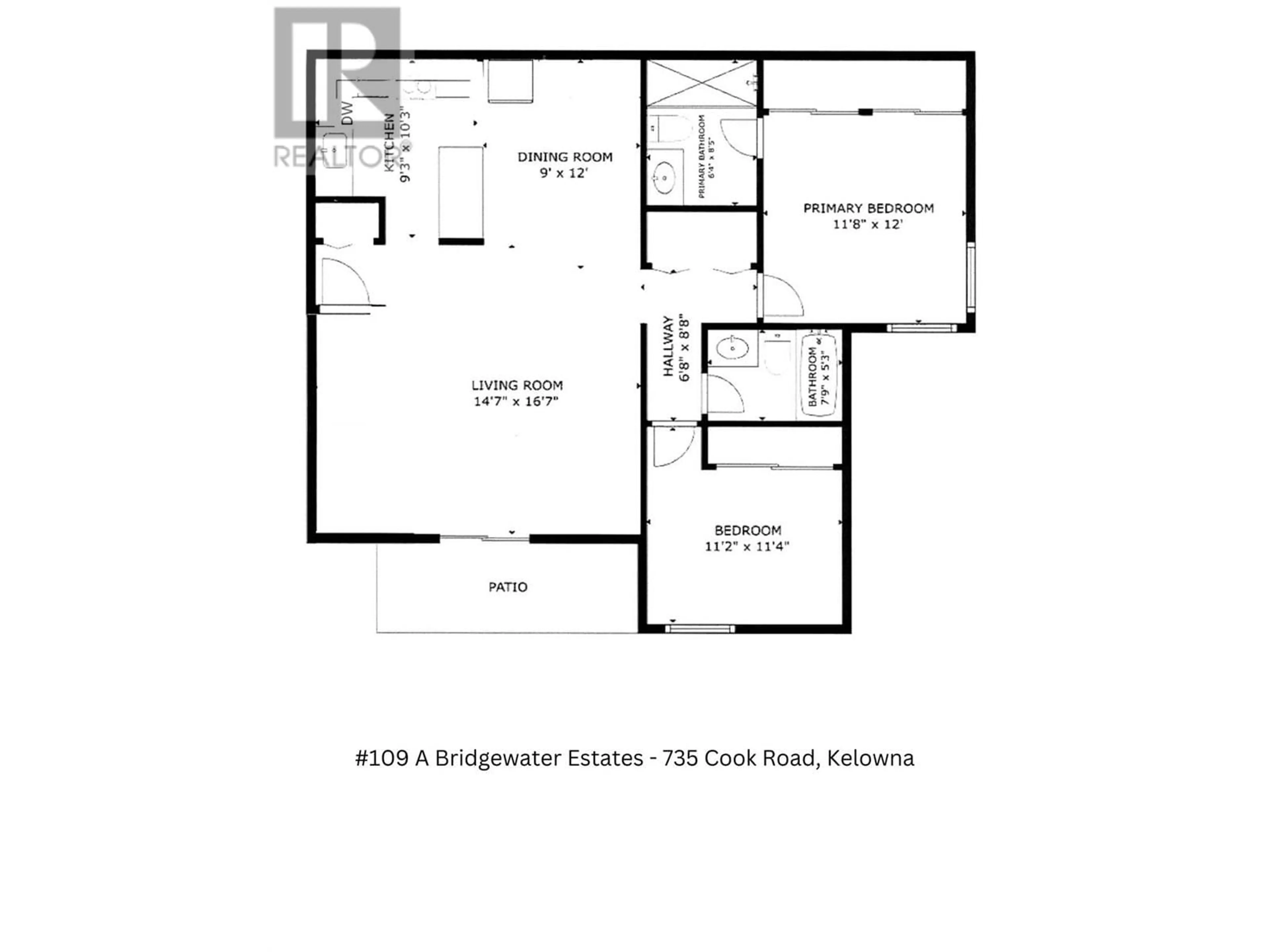 Floor plan for 735 Cook Road Unit# 109A, Kelowna British Columbia V1W3G6