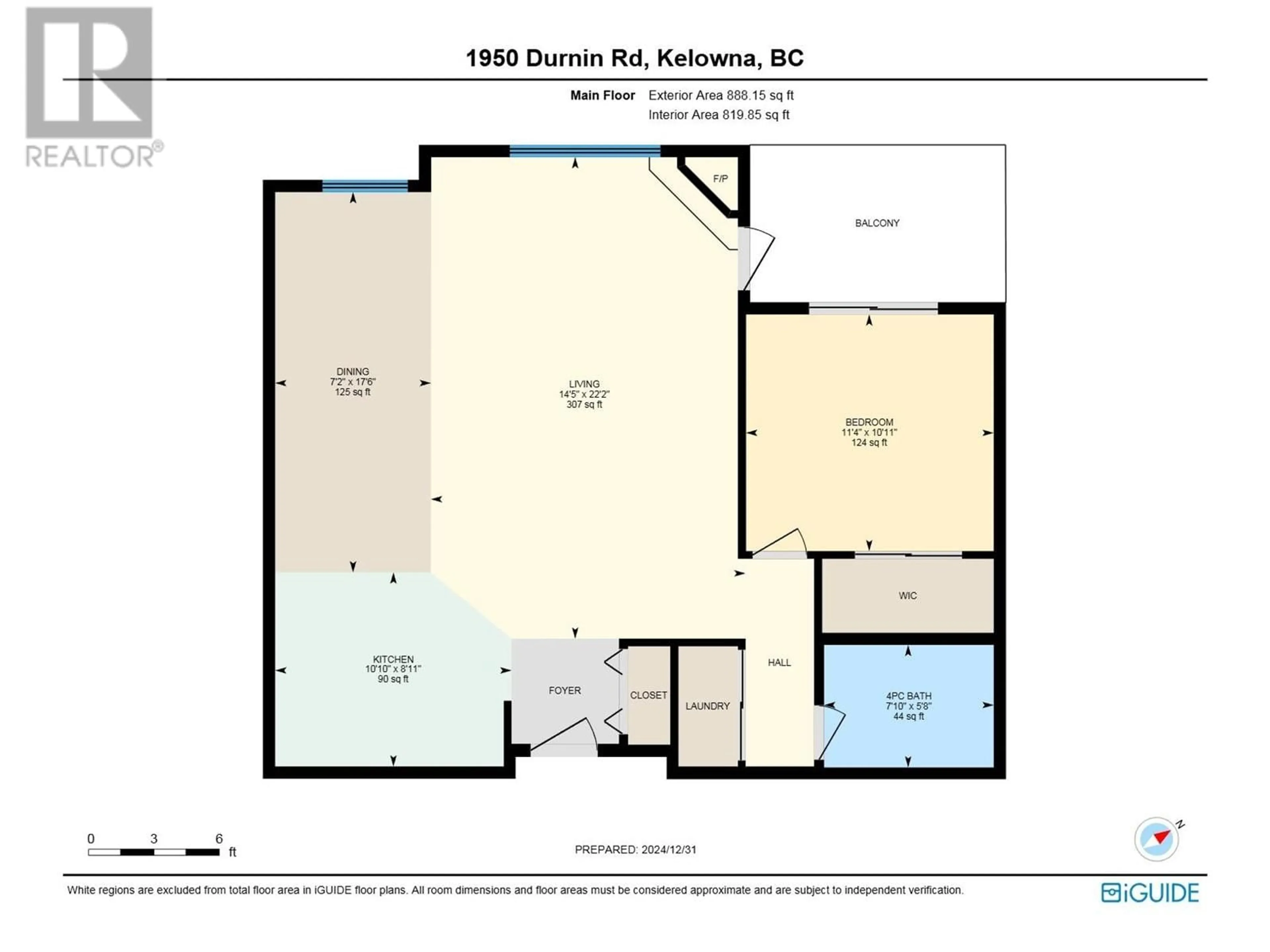 Floor plan for 1950 Durnin Road Unit# 408, Kelowna British Columbia V1X7W6