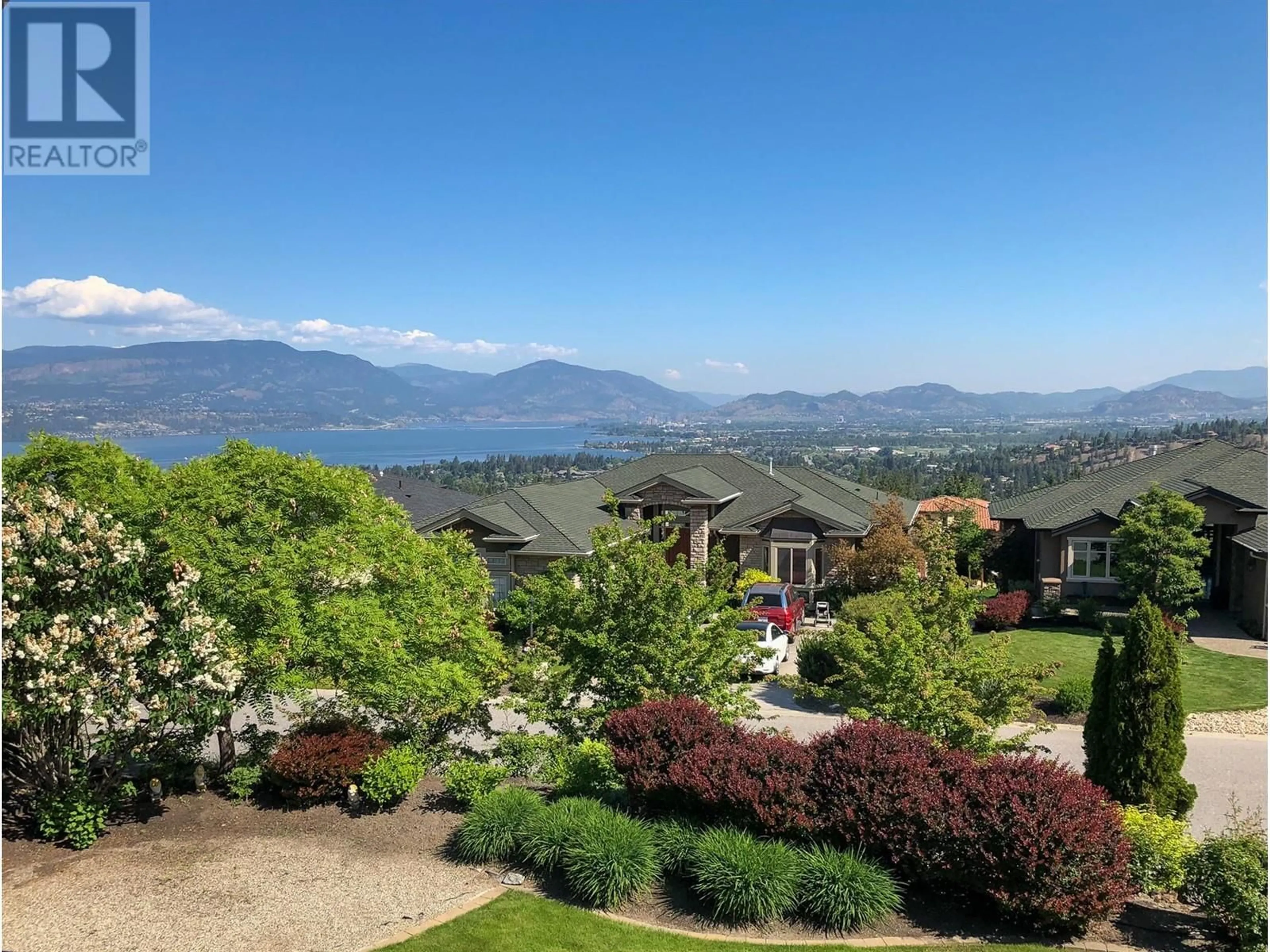 A pic from outside/outdoor area/front of a property/back of a property/a pic from drone, water/lake/river/ocean view for 659 Arbor View Drive, Kelowna British Columbia V1W4Z7