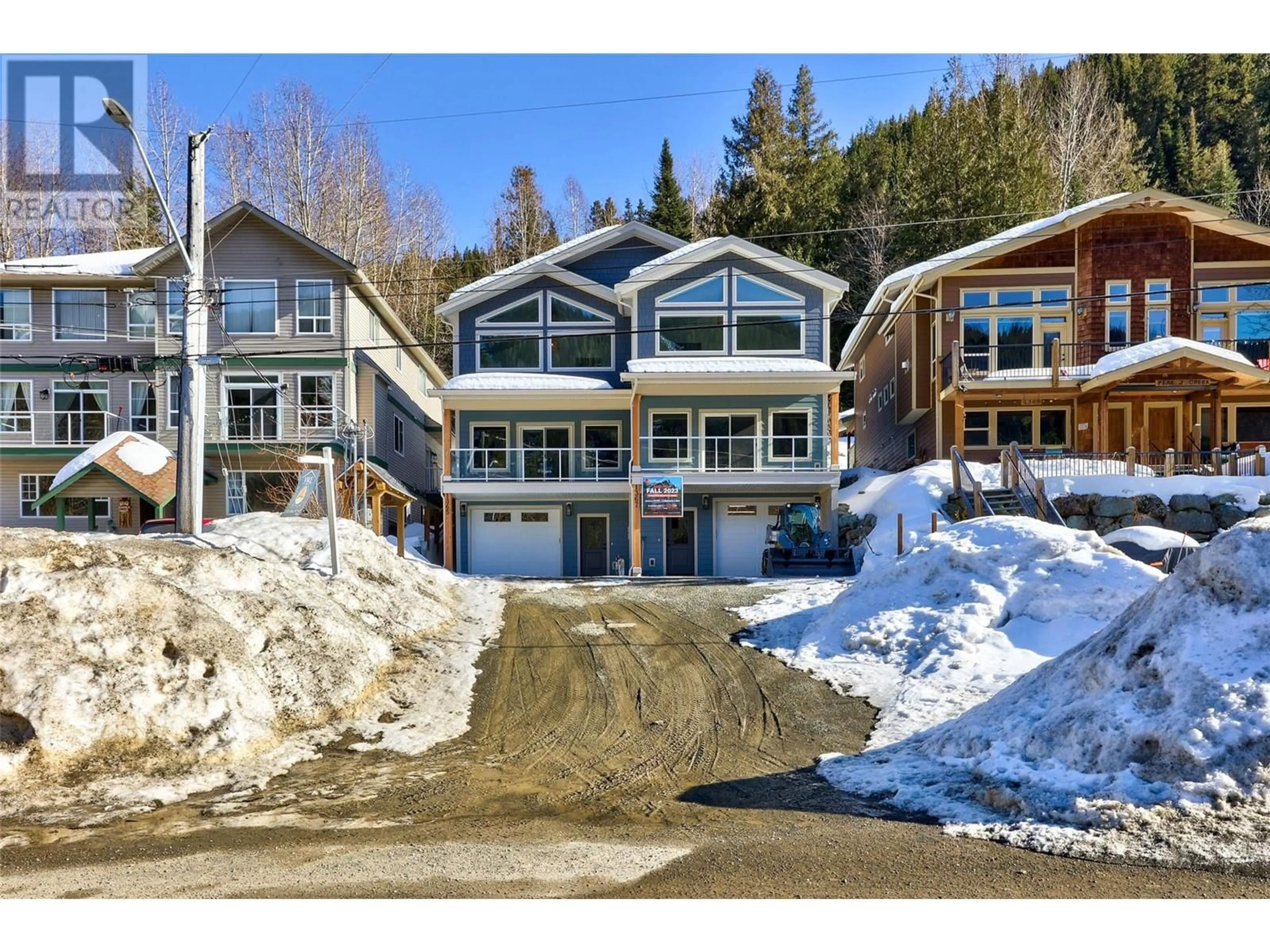 A pic from outside/outdoor area/front of a property/back of a property/a pic from drone, street for 1365 BURFIELD Drive, Sun Peaks British Columbia V0E5N0