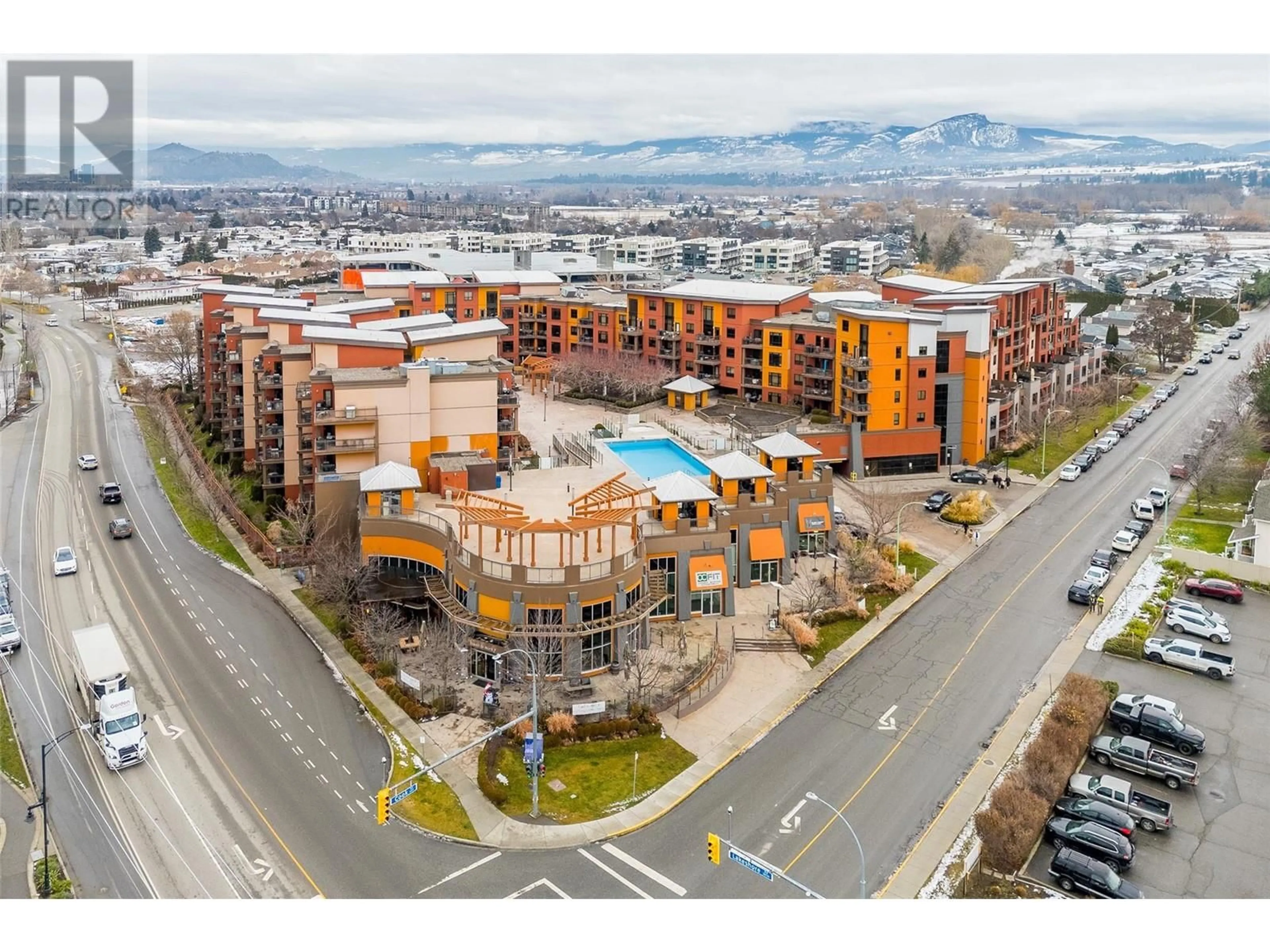 A pic from outside/outdoor area/front of a property/back of a property/a pic from drone, mountain view for 654 Cook Road Unit# 627, Kelowna British Columbia V1W3G7