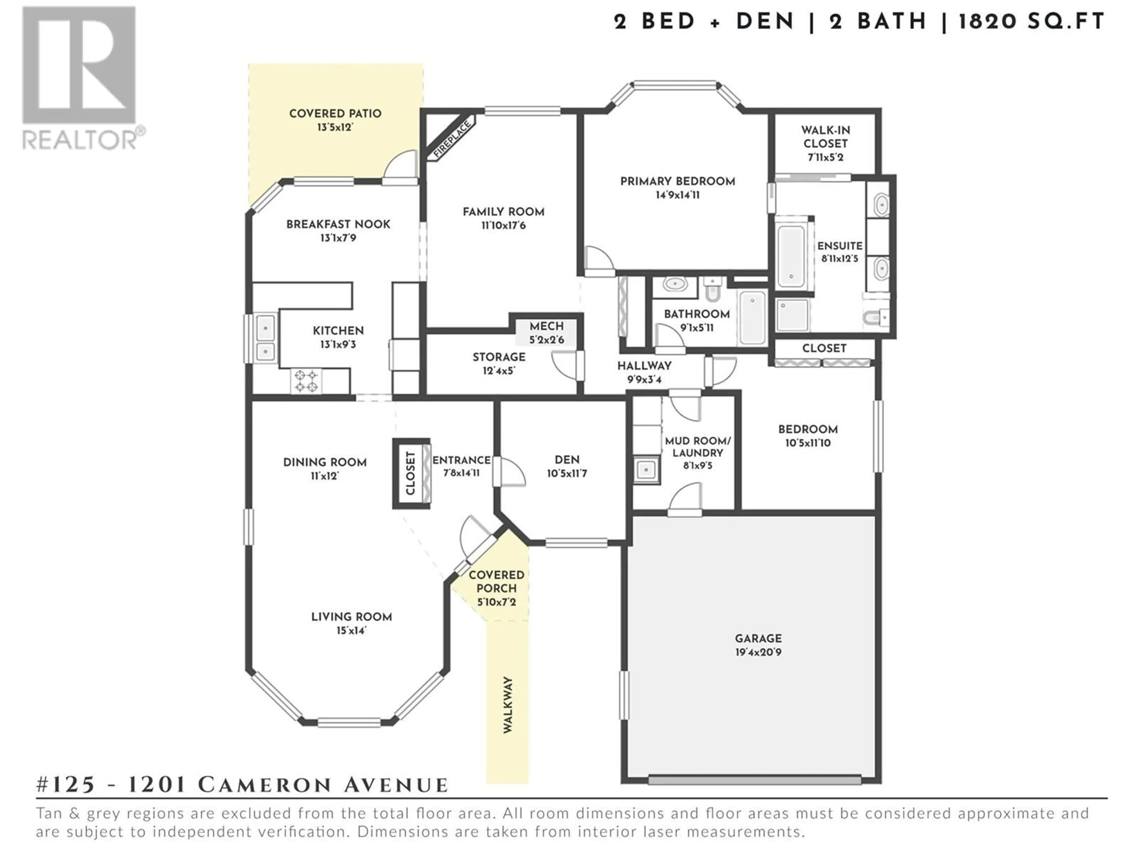 Floor plan for 1201 Cameron Avenue Unit# 125, Kelowna British Columbia V1W3S1