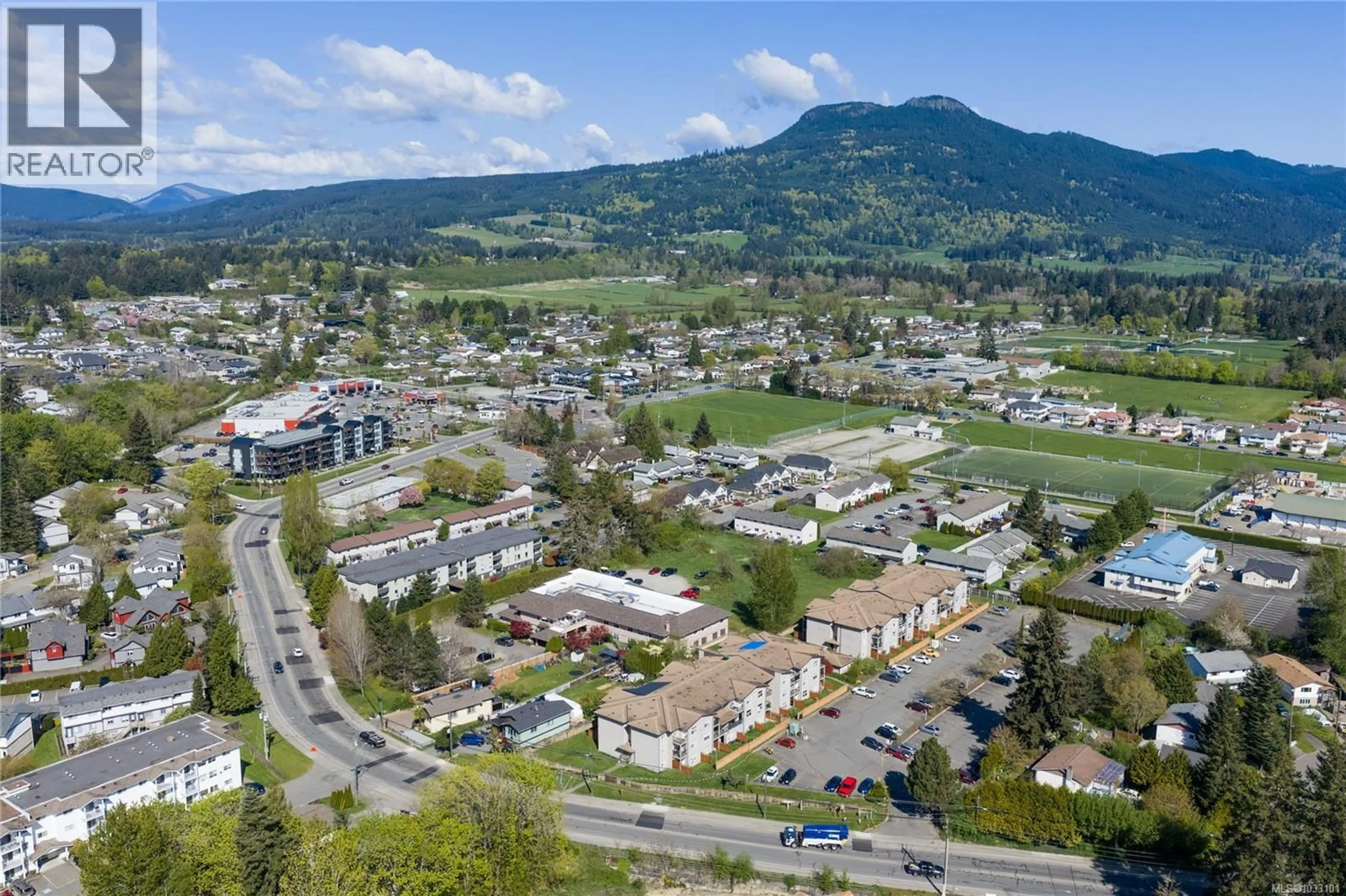 A pic from outside/outdoor area/front of a property/back of a property/a pic from drone, mountain view for 307 - 3215 COWICHAN LAKE ROAD, Duncan British Columbia V9L5G5